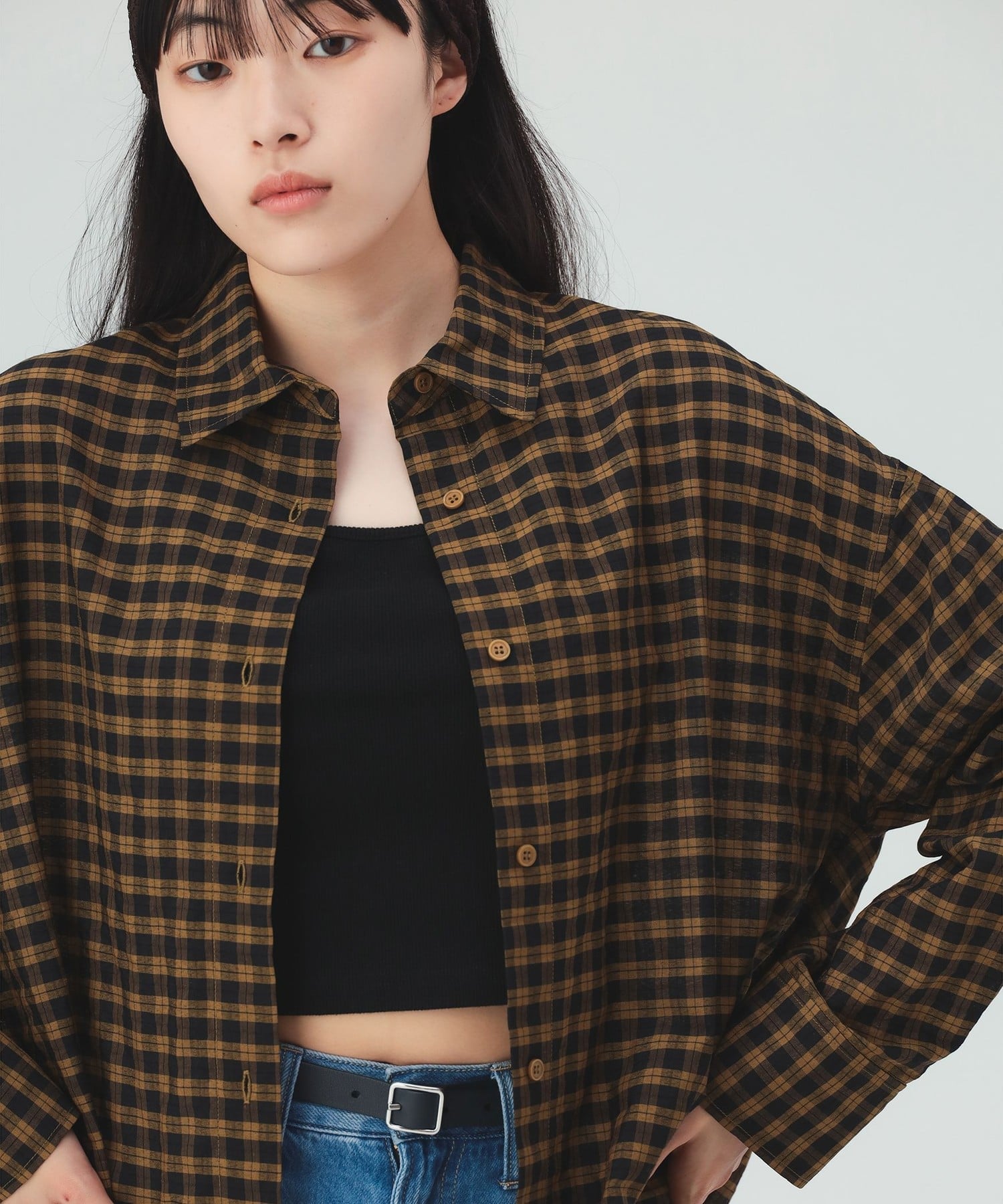 BEAMS HEART WOMEN チェック オーバーサイズ シャツ ビームス ハート トップス シャツ・ブラウス イエロー ブラック ベージュ【送料無料】