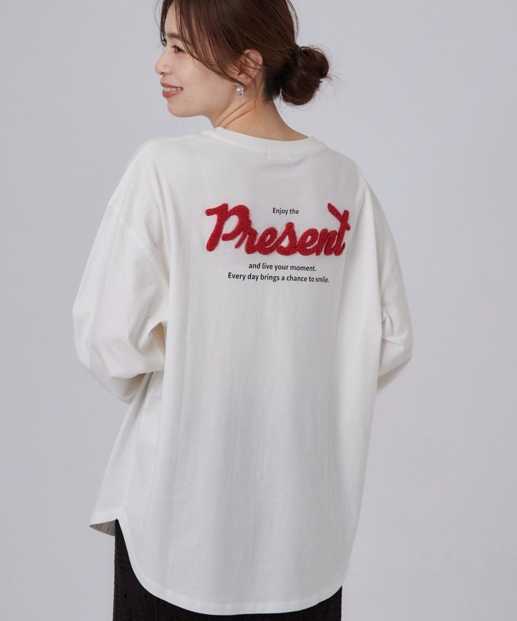 SHOO・LA・RUE 【選べる4柄/体型カバー】ゆるっと着られる BIGロンT シューラルー トップス カットソー・Tシャツ ピンク ブラック ホワイト