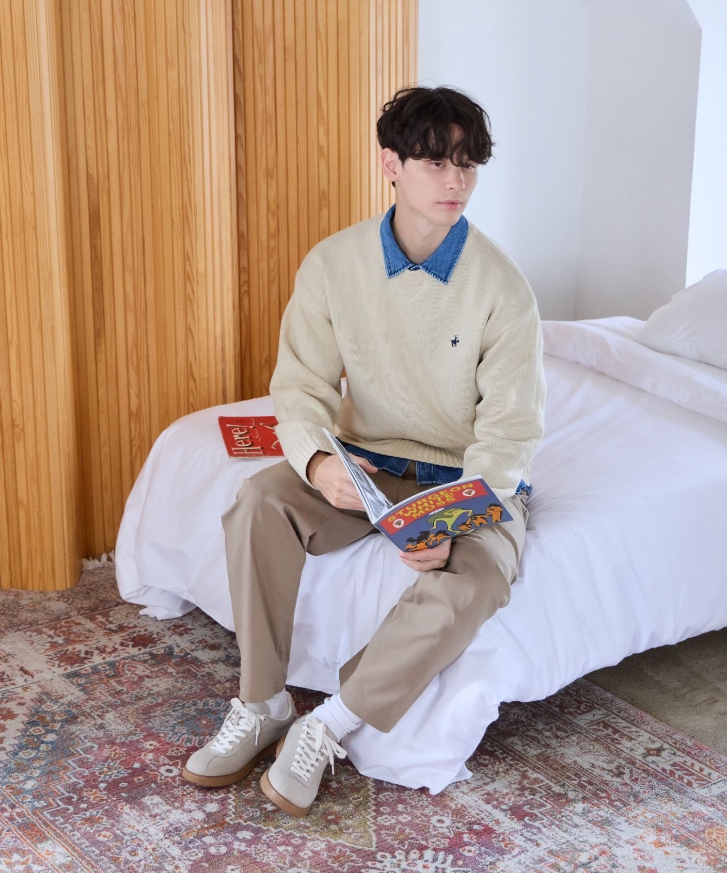 GLOBAL WORK 【BEVERLY HILLS POLO CLUB】UNISEX/クルーニット/685515 グローバルワーク トップス ニット ネイビー ホワイト【送料無料】 stylife-15910843 Rakuten Fashion サンプル画像3
