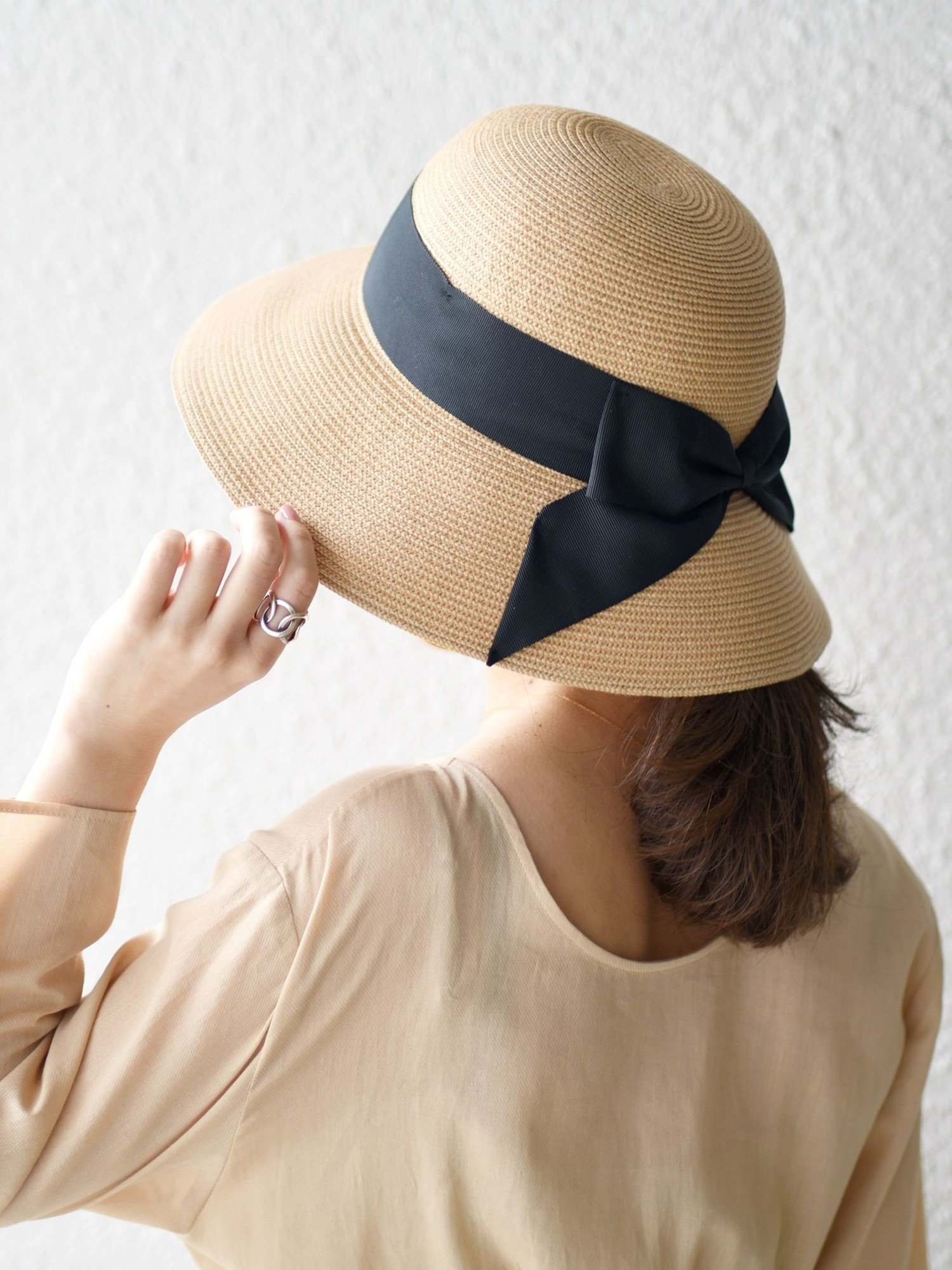 【SALE／60%OFF】SHIPS WOMEN ＜手洗い可能 / UVカット＞リボンハット◇ シップス 帽子 ハット ブラウン ブラックのサムネイル