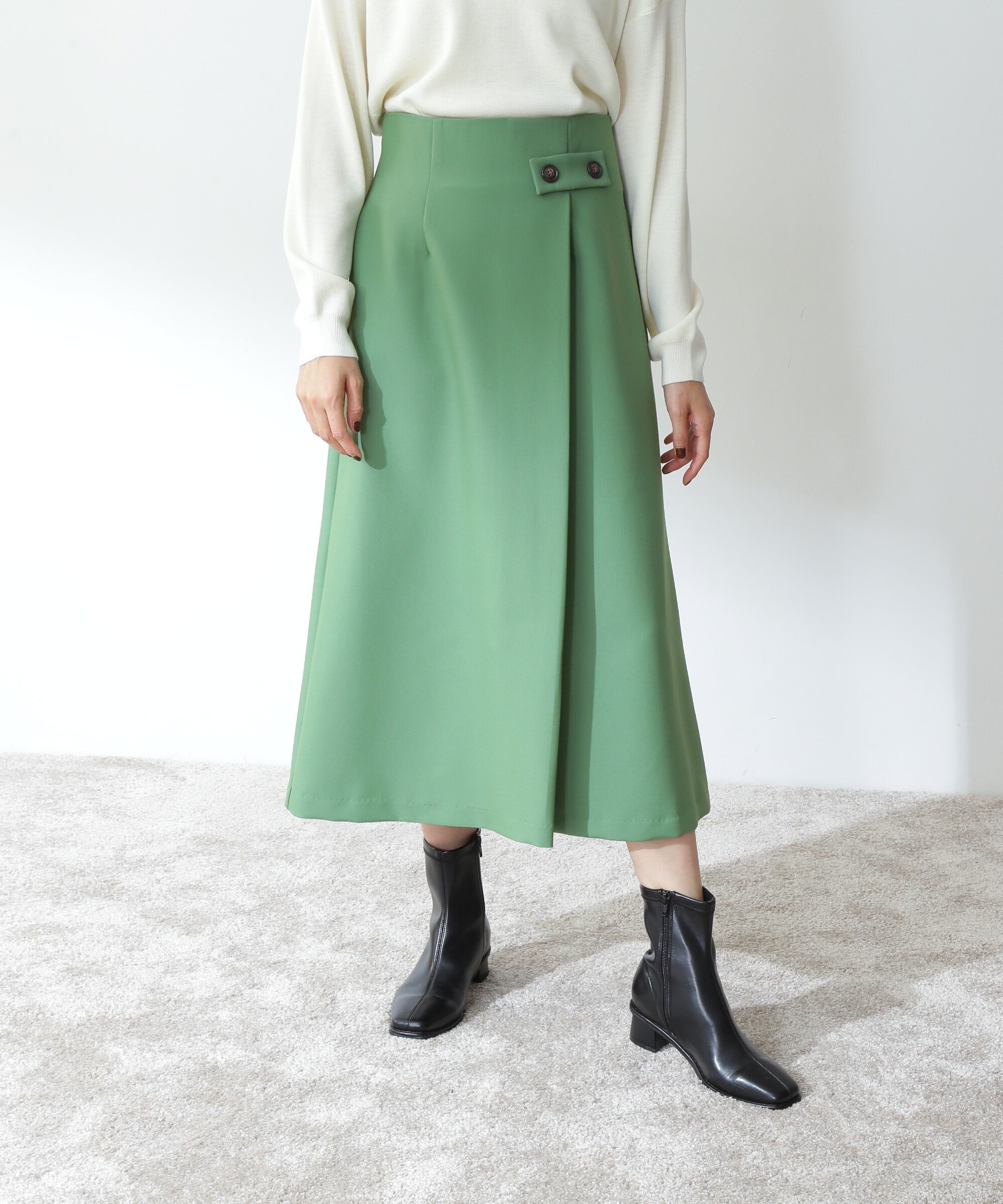 N. Natural Beauty Basic タブベルトラップスカート《S Size Line》 エヌ ナチュラルビューティーベーシック* スカート その他のスカート パープル ホワイト グリーン【送料無料】