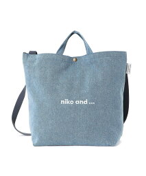 ニコアンド トートバッグ（レディース） niko and ... (U)ORNK23シシュウ2WBAG ニコアンド バッグ トートバッグ ブルー