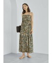 STYLE DELI 【LUXE】ドットパレード柄ベアワンピース スタイルデリ ワンピース・ドレス ワンピース ブラウン グリーン【送料無料】