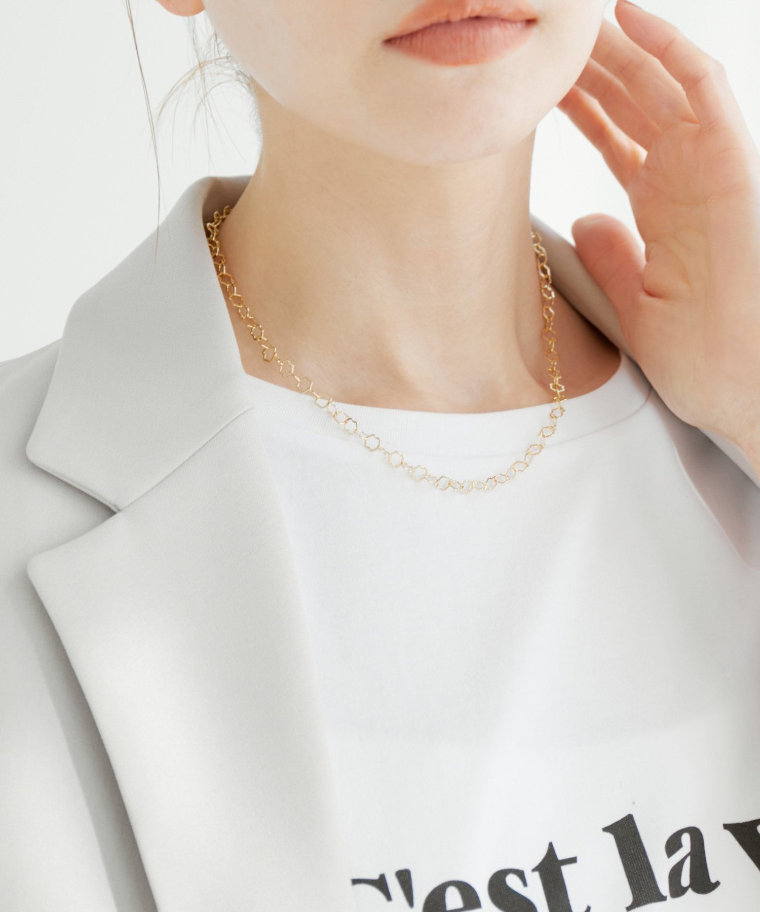 【SALE／55%OFF】ROPE' PICNIC PASSAGE デザインチェーンショートネックレス ロペピクニック アクセサリー・腕時計 ネックレス ゴールドのサムネイル