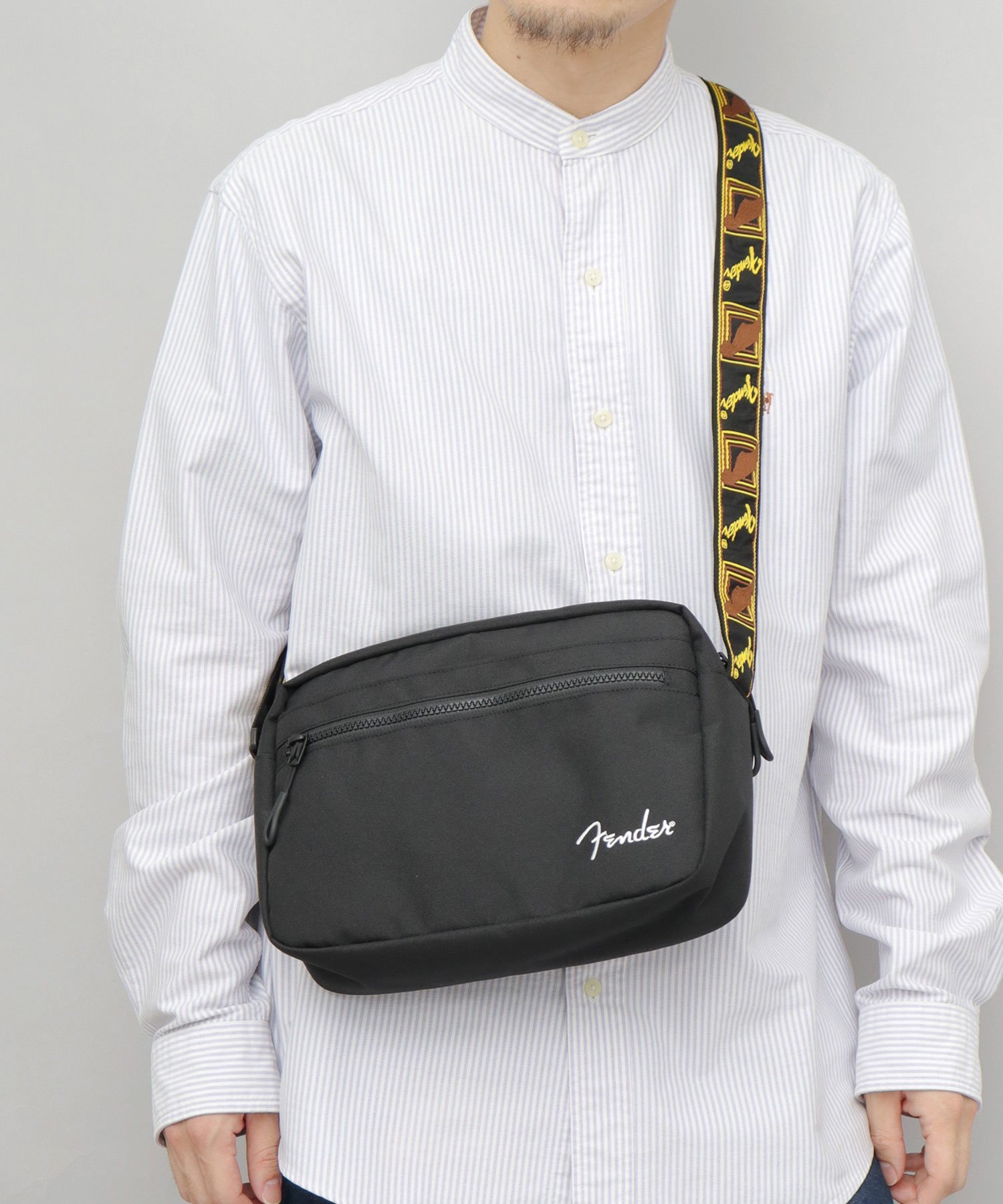 Fender ショルダーバッグ ミニショルダー 黒 スクエア 横型 フェンダー Fender エー.エム.エス. バッグ ショルダーバッグ グレー ブラック【送料無料】