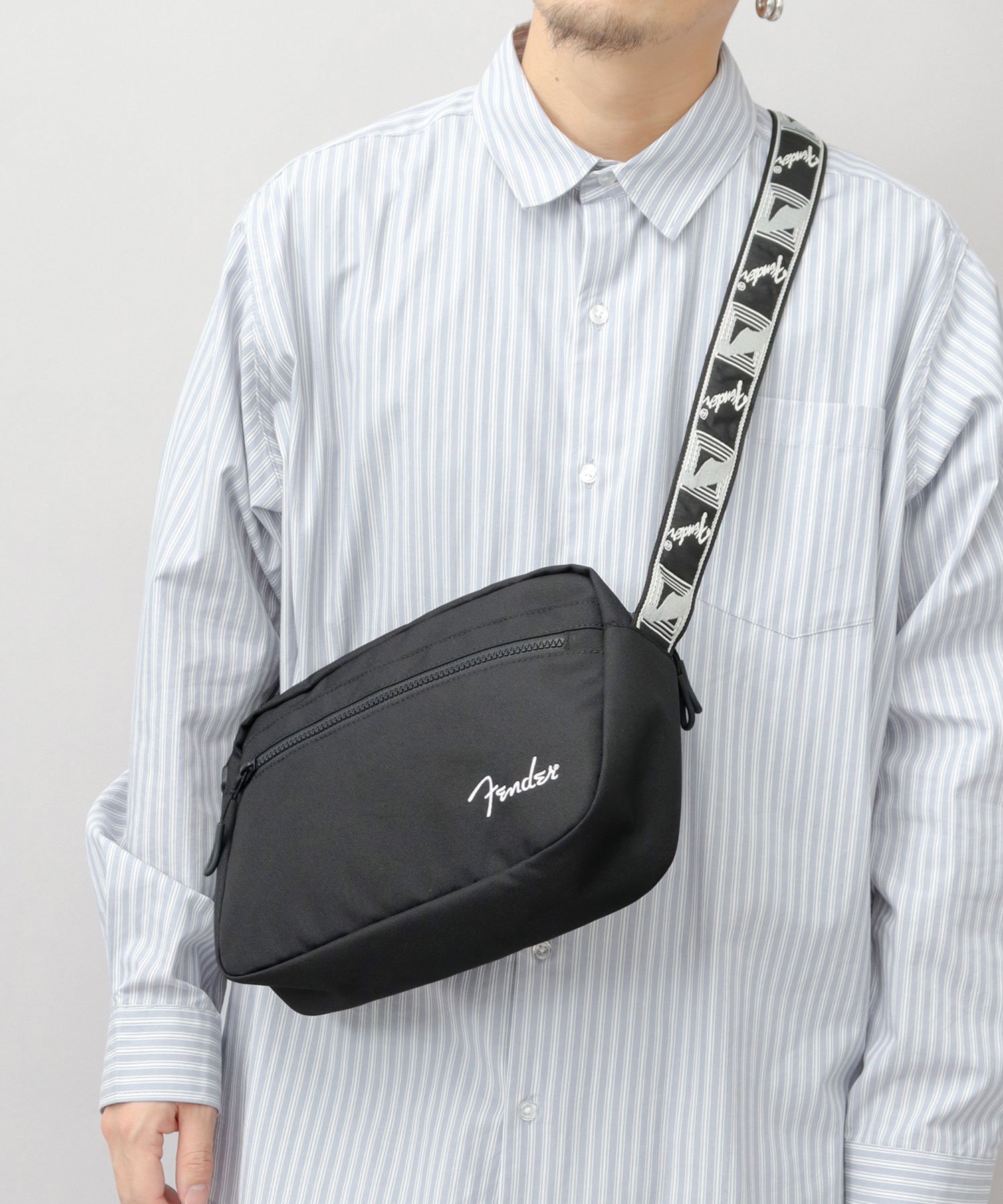 ショルダーバッグ ミニショルダー 黒 スクエア 横型 フェンダー Fender エー.エム.エス. バッグ ショルダーバッグ グレー ブラック