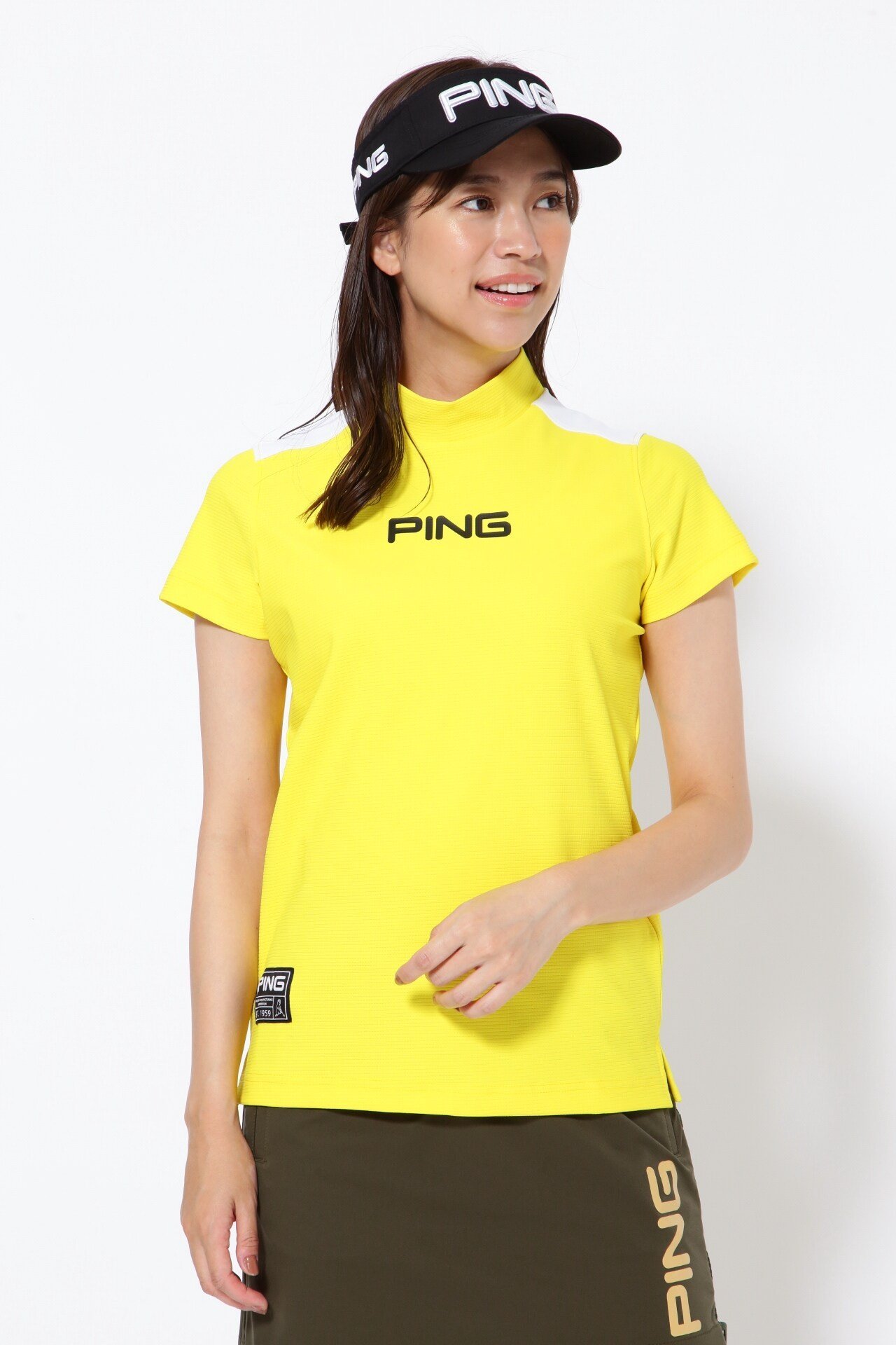 PING APPAREL エコブルー 半袖ハイネックカットソー ＜GOLD＞ (LADIES) ピン アパレル トップス その他のトップス ホワイト カーキグリーン イエロー ブラック【送料無料】