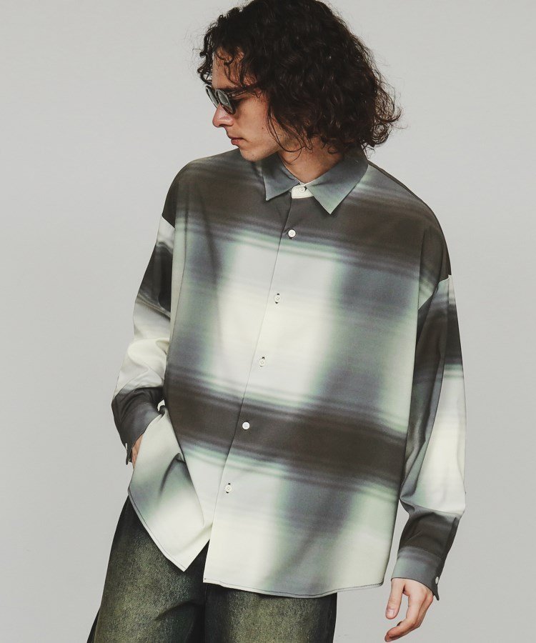 【SALE／50%OFF】tk.TAKEO KIKUCHI グラデオンブレーチェックシャツ ティーケータケオキクチ トップス シャツ・ブラウス ホワイト ブルー ブラック【送料無料】