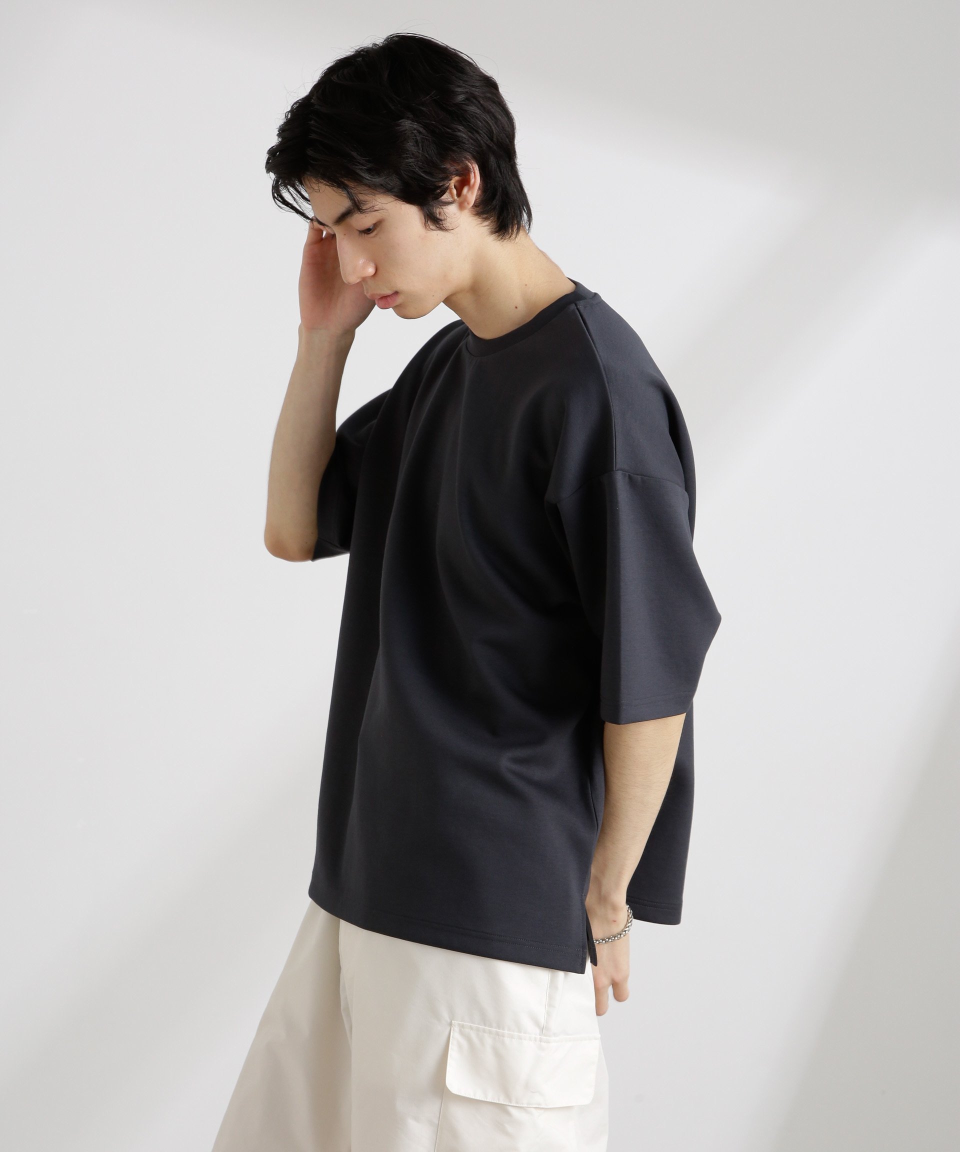 【SALE／20%OFF】NANO universe ワイドダンボールTシャツ 半袖 ナノユニバース トップス カットソー・Tシャツ ブラック ブルー ホワイト【送料無料】 stylife-14993568 Rakuten Fashion サンプル画像2