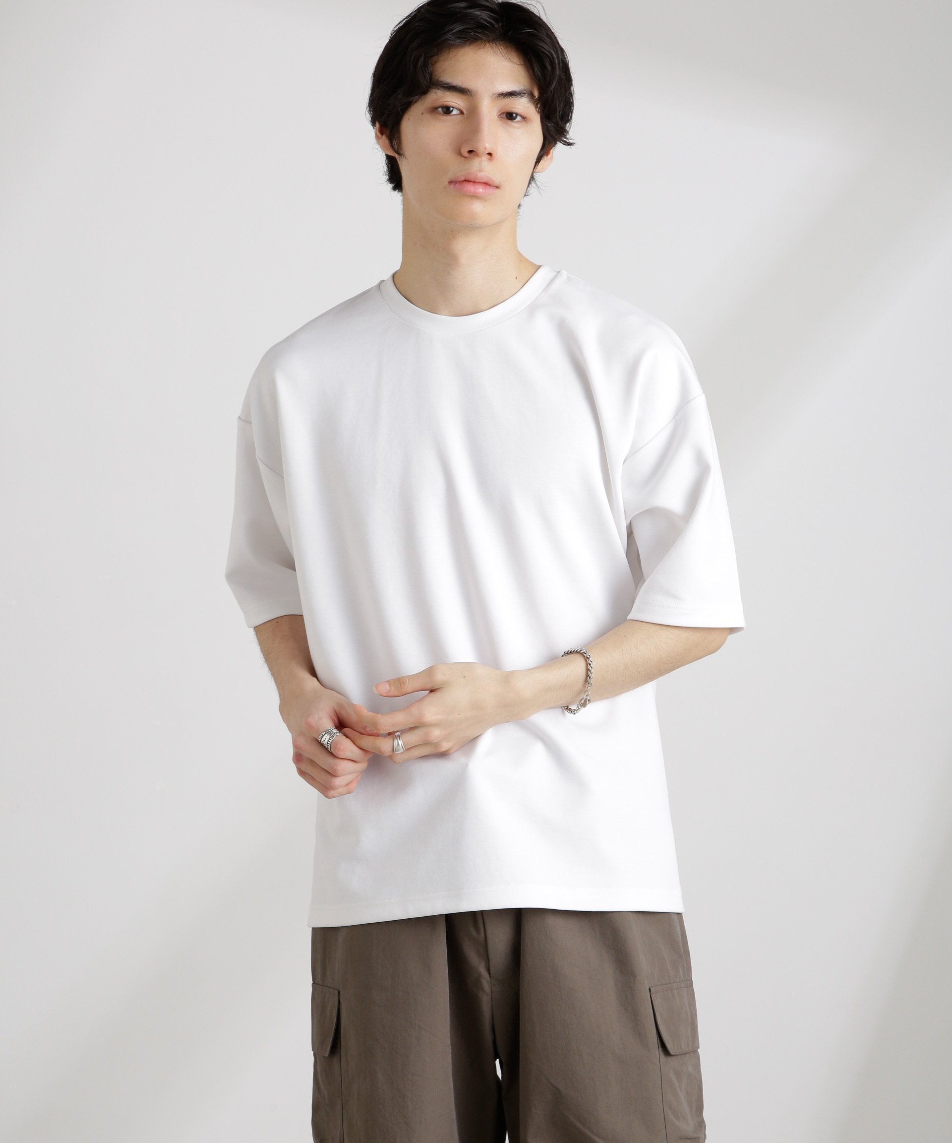 【SALE／20%OFF】NANO universe ワイドダンボールTシャツ 半袖 ナノユニバース トップス カットソー・Tシャツ ブラック ブルー ホワイト【送料無料】 stylife-14993568 Rakuten Fashion サンプル画像3