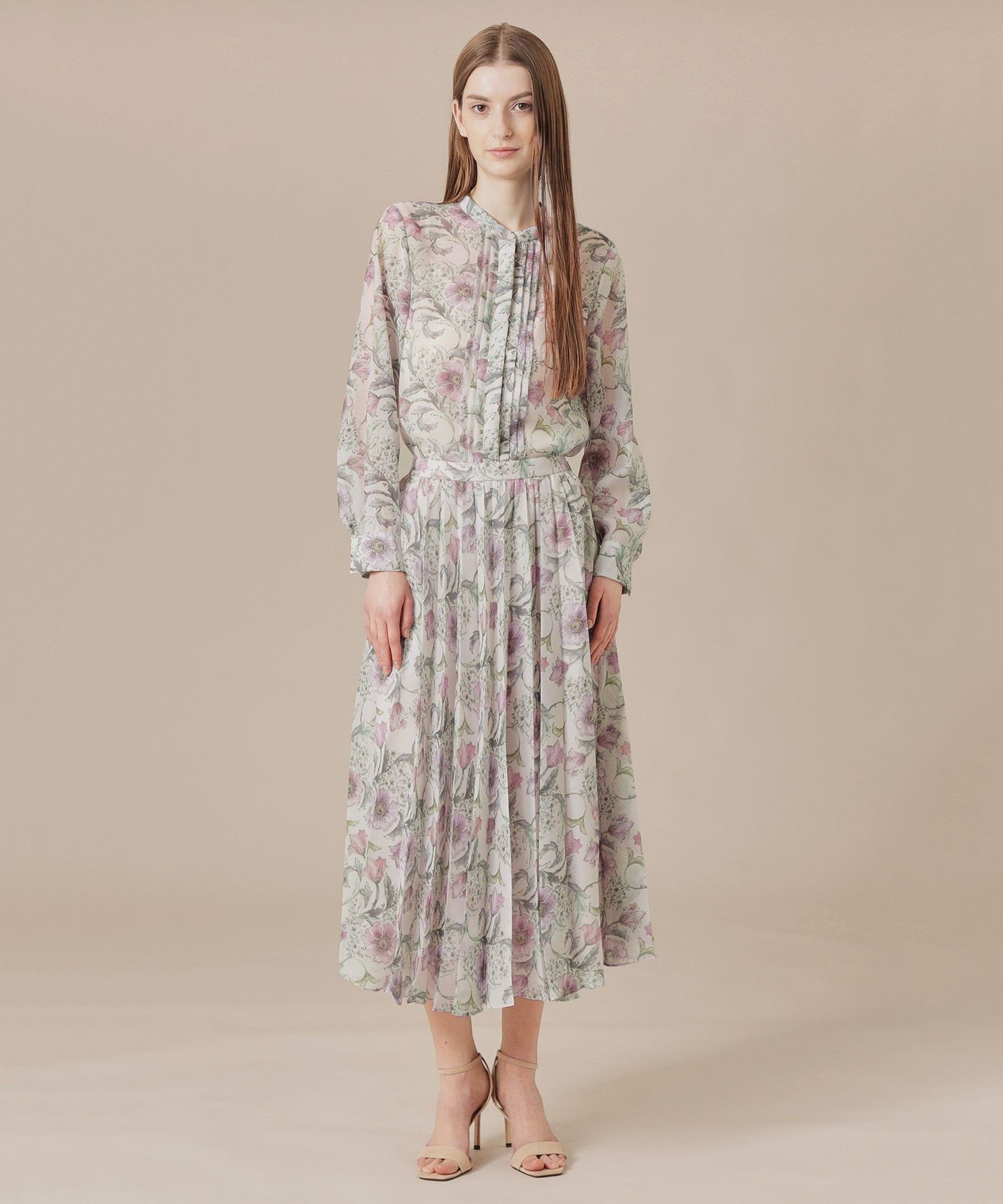 【SALE／57%OFF】MACKINTOSH LONDON 【婦人画報掲載】【BIBURY FLOWER】ドローイングカラーバイブリーフラワースカート マッキントッシュ ロンドン スカート ロング・マキシスカート ブルー ピンク【送料無料】