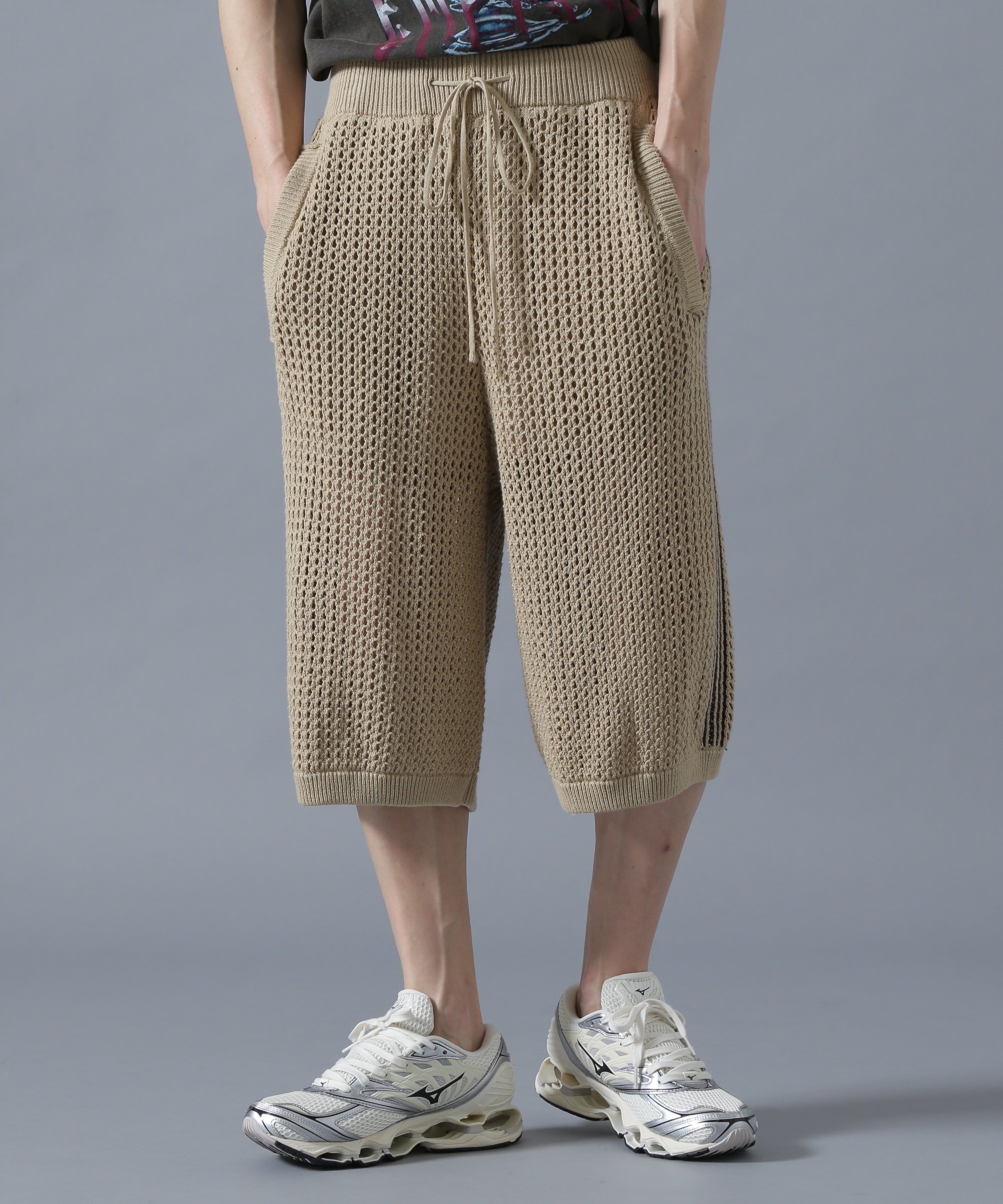 LHP DankeSchon/ダンケシェーン/MESHKNIT SHORTS エルエイチピー パンツ その他のパンツ ブラック ベージュ