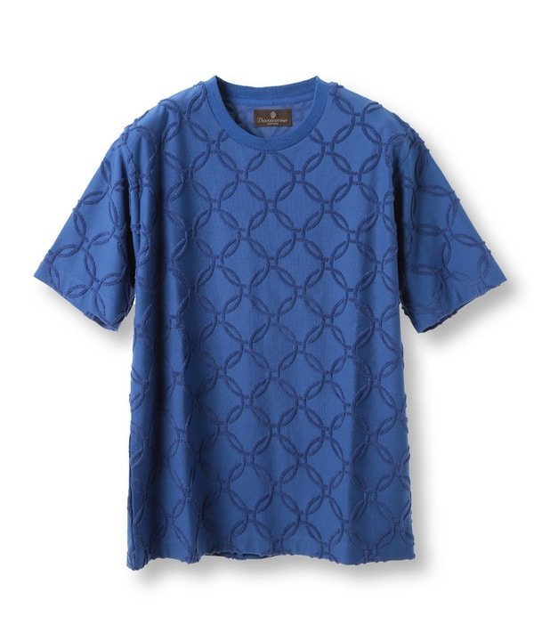 【SALE／30%OFF】DISTINCTION MEN'S BIGI パイルジャガードTシャツ メンズ ビギ トップス カットソー・Tシャツ ホワイト ブルー【送料無料】
