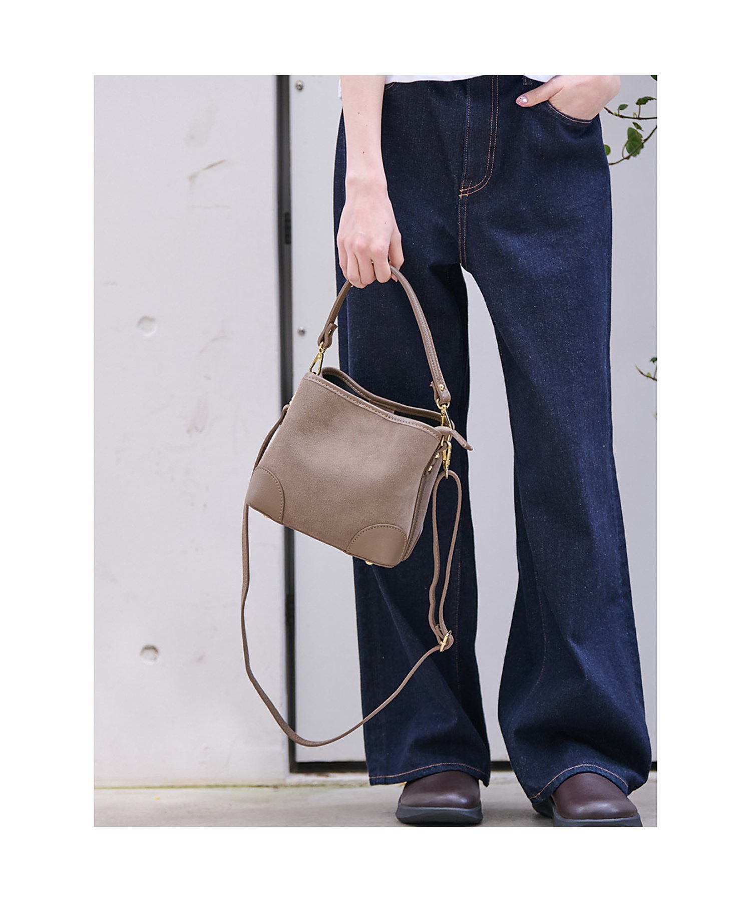 Rouge vif la cle 【AULENTTI/オウレンティ】2WAY スウェードワンハンドルミニバッグ / ルージュ・ヴィフ ラクレ バッグ その他のバッグ グレー ブラック【送料無料】