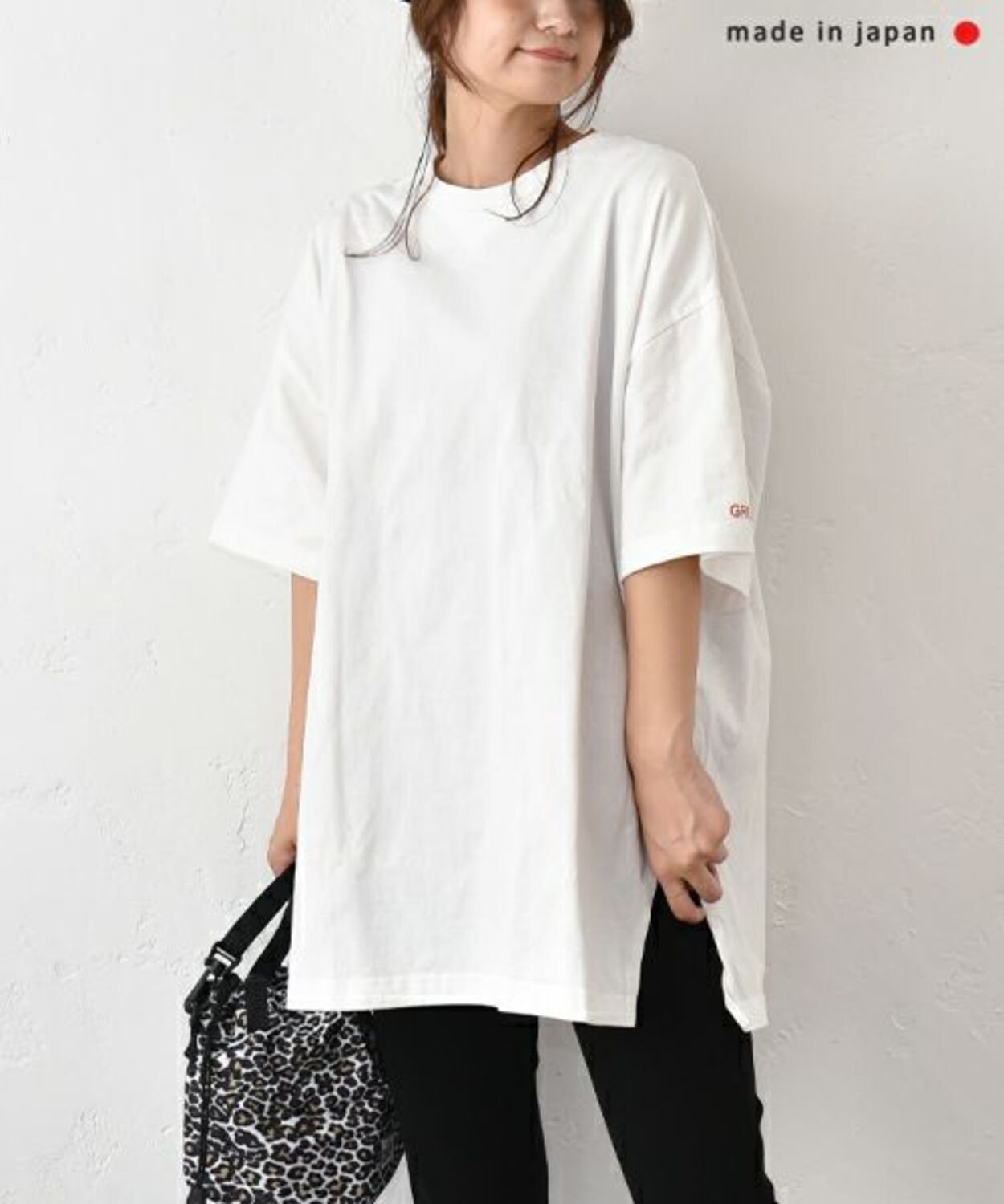 【SALE／30%OFF】and quarter and quarter｜袖ロゴ入りオーバーカットソー [[131321F]][C] ハグハグ トップス カットソー・Tシャツ ホワイト ブラック【送料無料】