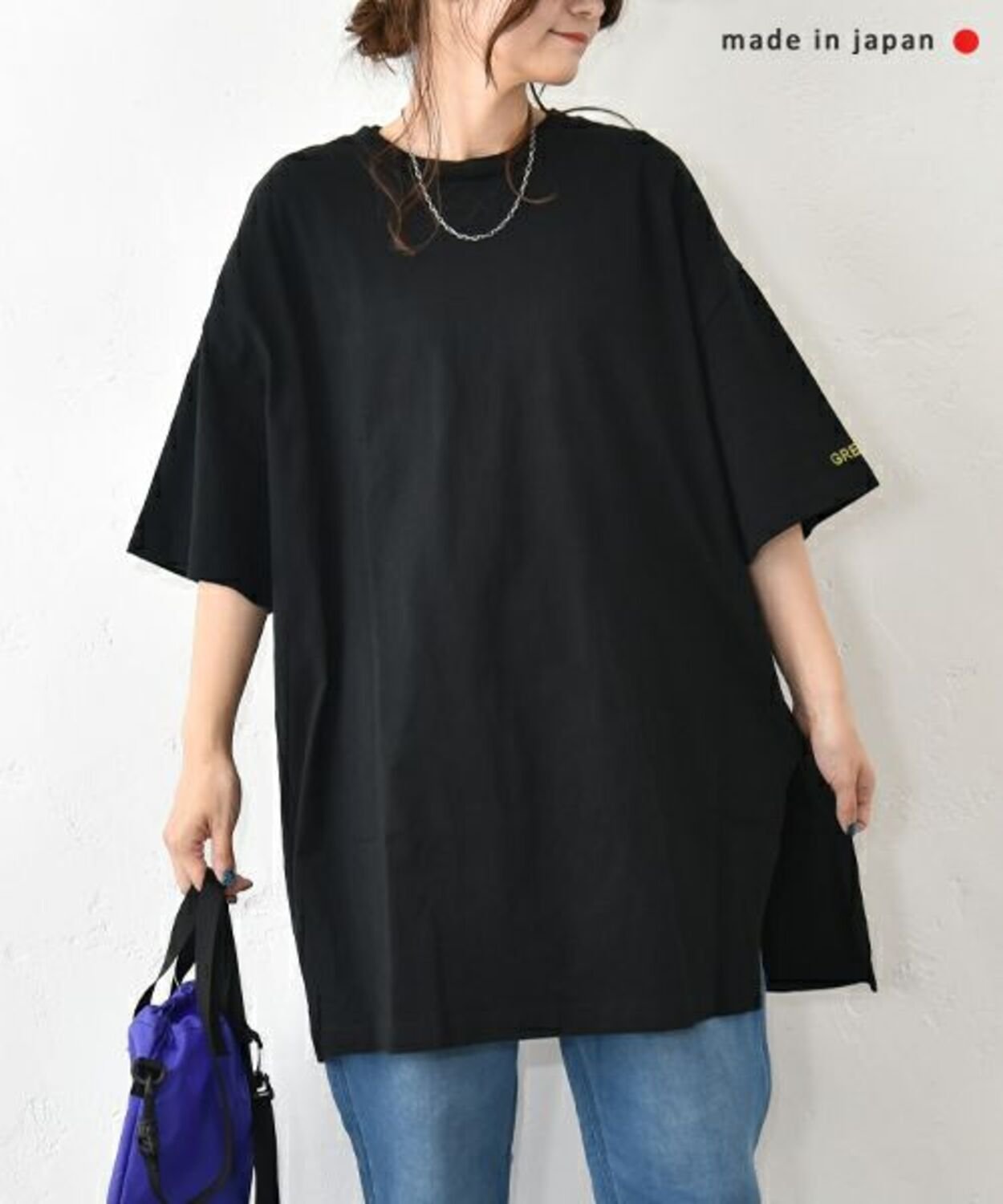 【SALE／30%OFF】and quarter and quarter｜袖ロゴ入りオーバーカットソー [[131321F]][C] ハグハグ トップス カットソー・Tシャツ ホワイト ブラック【送料無料】