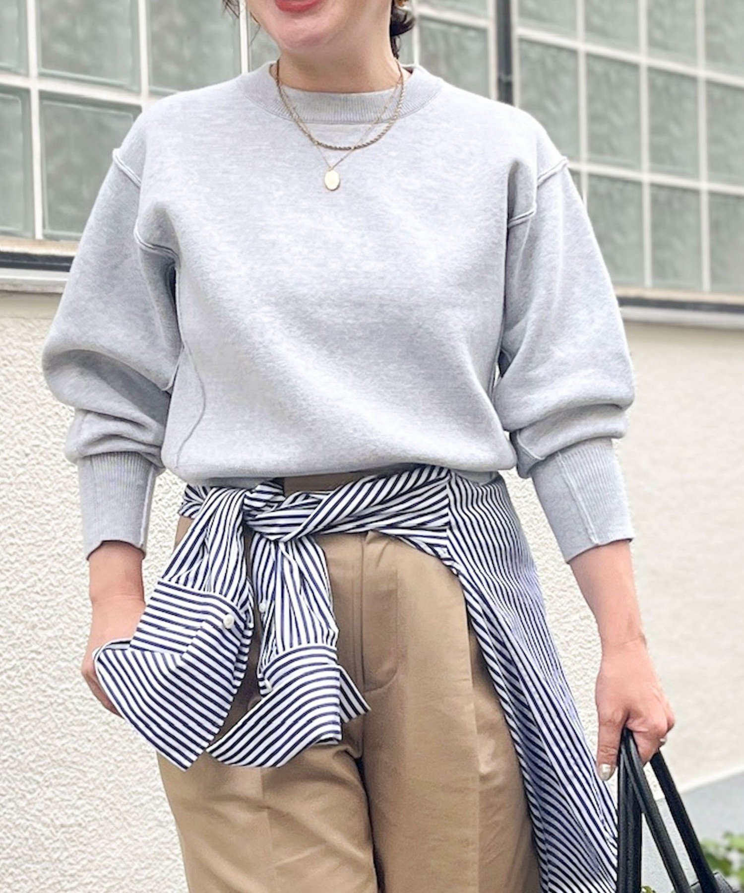 2nd NOLLEY'S 《手洗い可能》スウェット風ニットプルオーバー ノーリーズ トップス ニット ホワイト【送料無料】のサムネイル