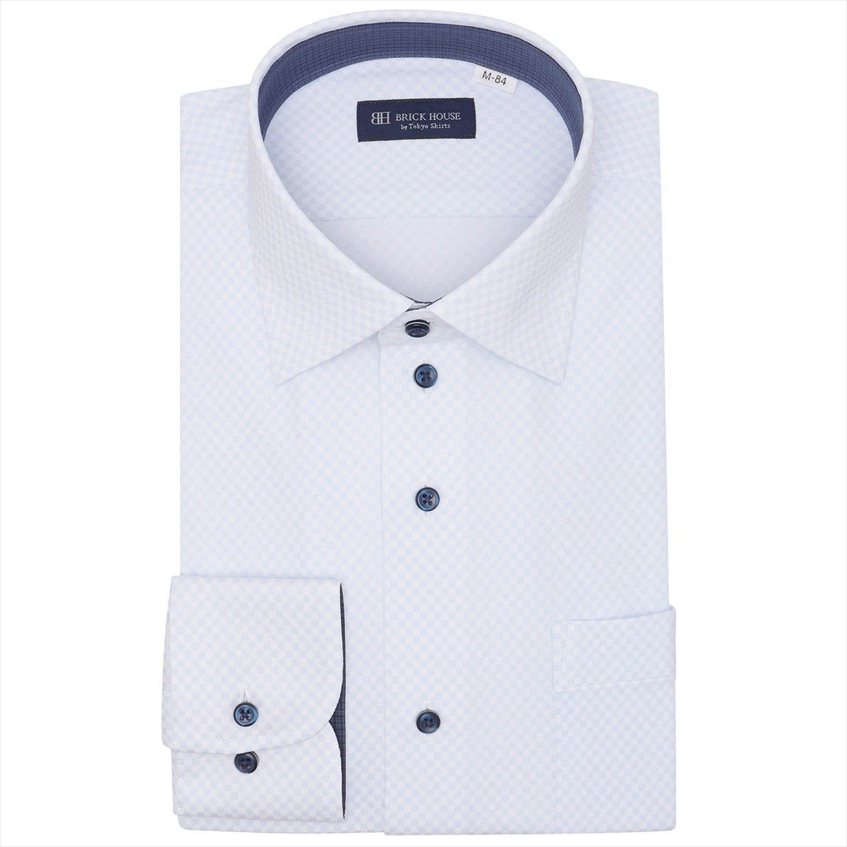 【SALE／36%OFF】BRICK HOUSE by Tokyo Shirts 【ストレッチ】 ワイド 長袖 形態安定 ニットシャツ ワイシャツ BM01J501AB16W2N-10 トーキョーシャツ スーツ・フォーマル Yシャツ・カッターシャツ ブルー