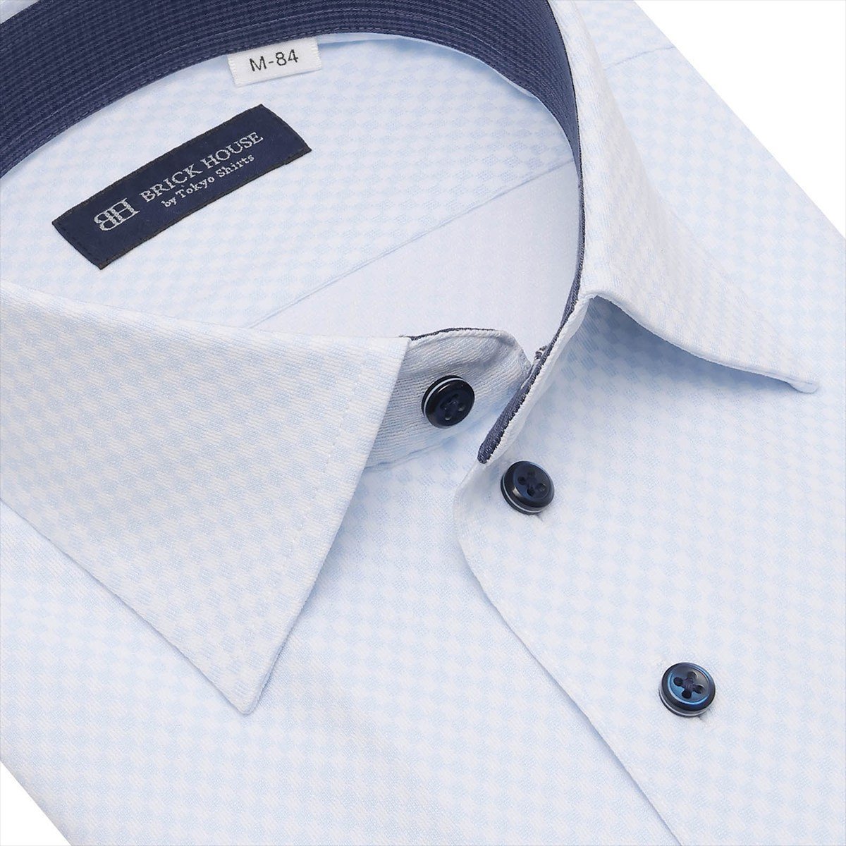 【ストレッチ】 ワイド 長袖 形態安定 ニットシャツ ワイシャツ BM01J501AB16W2N-10 トーキョーシャツ スーツ・フォーマル Yシャツ・カッターシャツ ブルー