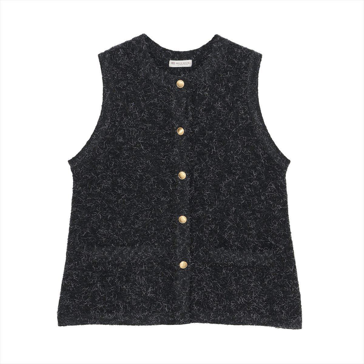 BRICK HOUSE by Tokyo Shirts ニット ファンシーツイード風 ジレ レディース BL05K101DE50R00-49 トーキョーシャツ トップス ベスト・ジレ グレー【送料無料】