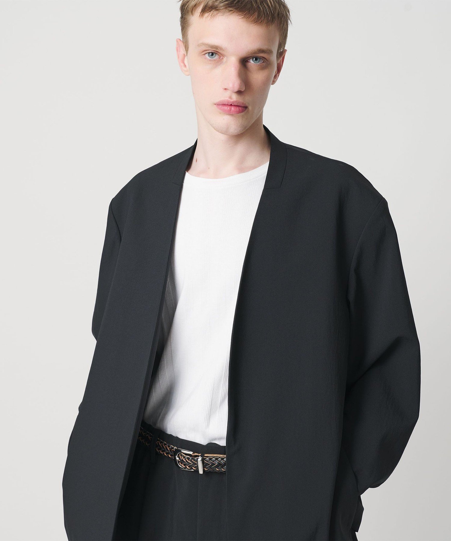 【SALE／19%OFF】monkey time BEAUTY&YOUTH UNITED ARROWS RENU TROシリーズ ラペルレス ジャケット -セットアップ対応- ビューティー＆ユース　ユナイテッドアローズ ジャケット・アウター テーラードジャケット・ブレザー グレー ブラック【送料無料】