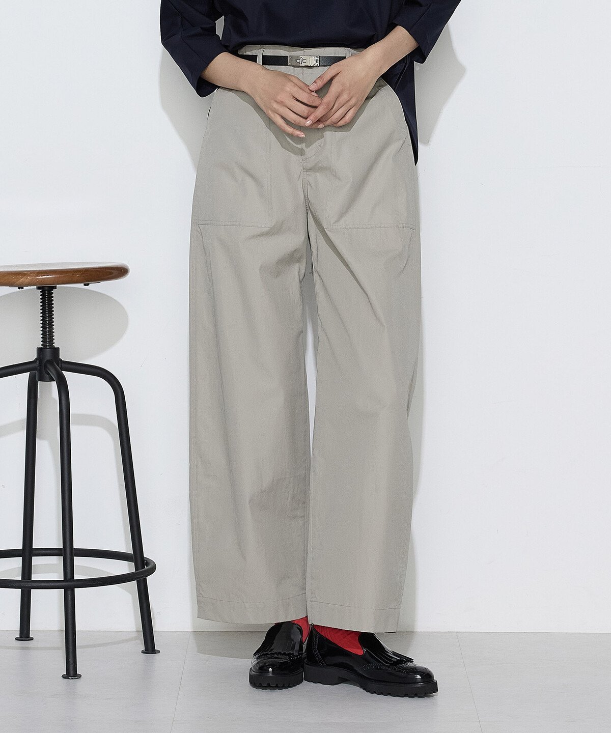 COMME CA Wardrobe タイプライター ベイカーパンツ コムサ パンツ その他のパンツ カーキグリーン ネイビー【送料無料】