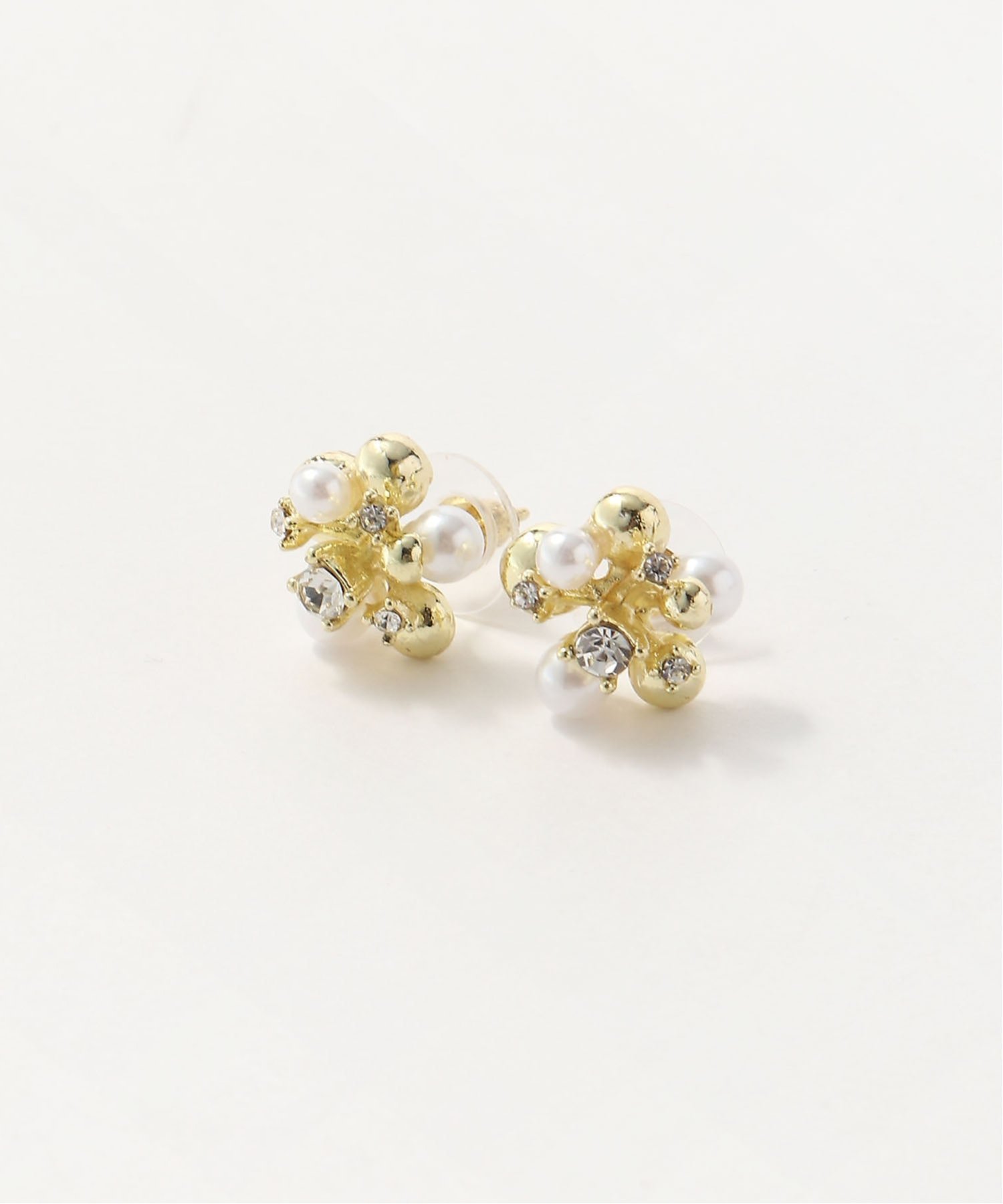 FReePLACe FReePLACe/(W)ビジュー パールピアス ミニョントレフル ルームヨンマルサンセレクティッド アクセサリー・腕時計 ピアス ゴールド シルバー