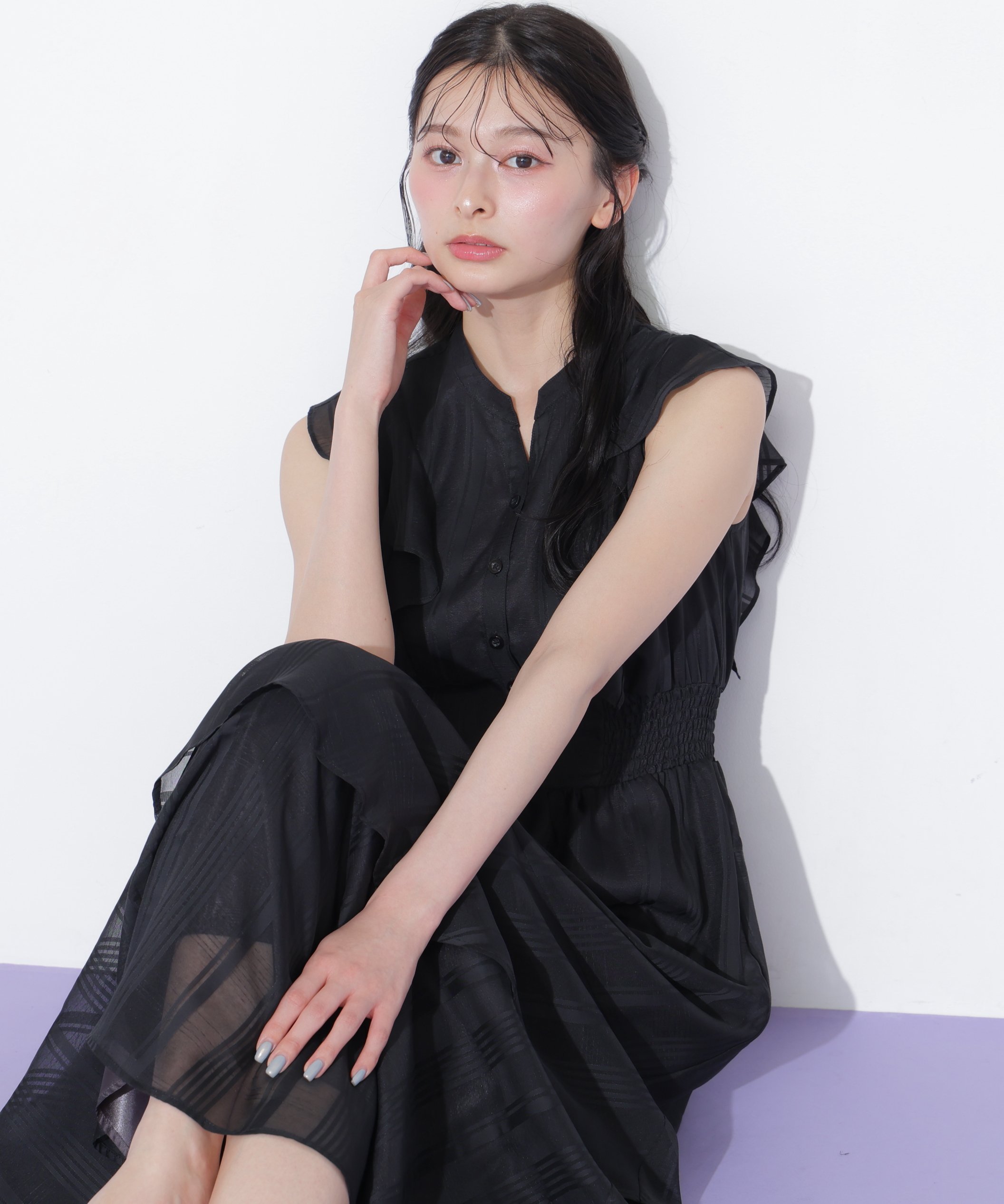JILL by JILL STUART ランダムティアードシャツワンピース ジル バイ ジル スチュアート ワンピース ドレス ワンピース ブルー ホワイト ブラック【送料無料】