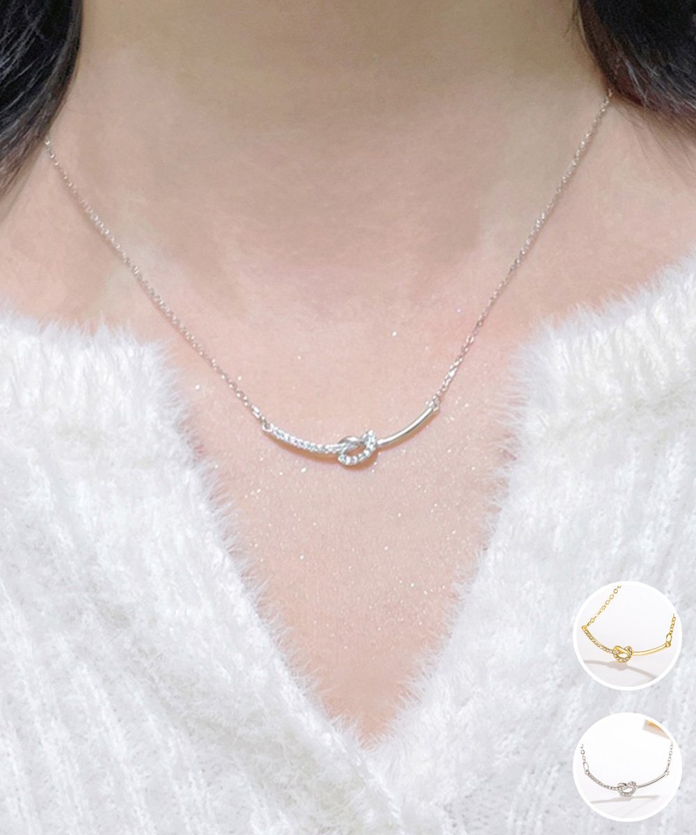 【SALE／43%OFF】miniministore ノット風 細めチェーンネックレス 結婚式 ミニミニ...