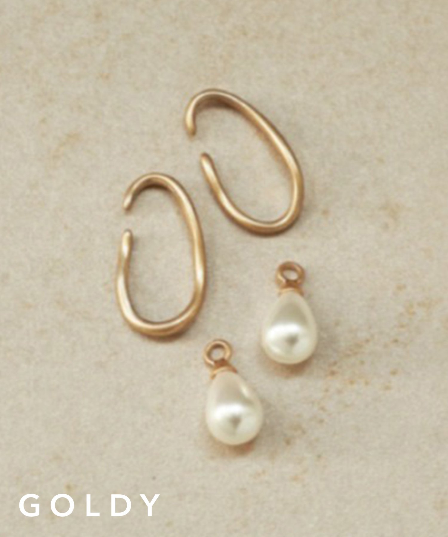 【SALE／5%OFF】GOLDY GOLDY/(W)スウィング ライン パール イヤーカフ ゴールディ 2 セットアップセブン アクセサリー・腕時計 イヤリング・イヤーカフ ゴールド シルバー
