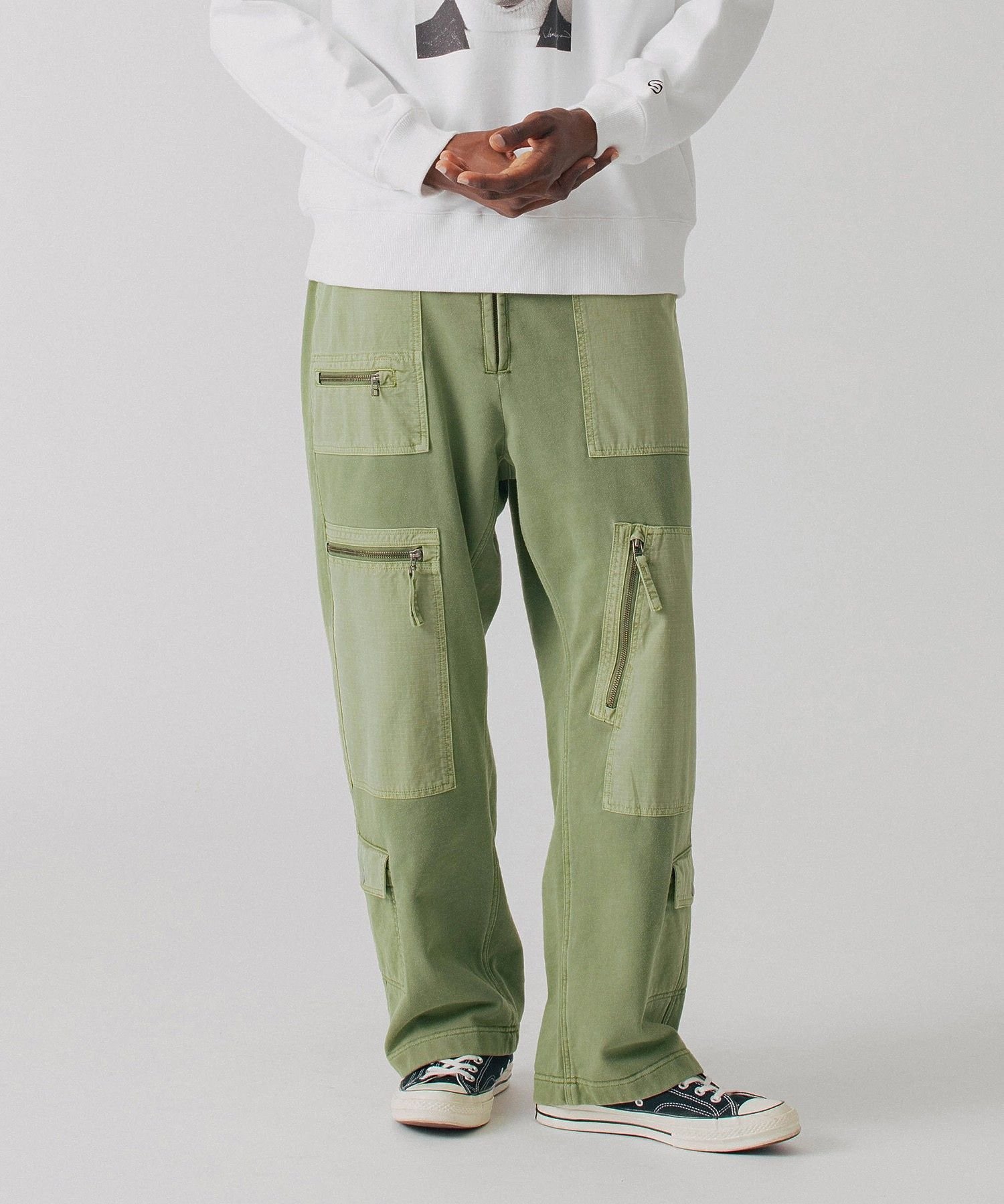 GARMENT DYED SWEAT FLIGHT PANTS サイラス パンツ その他のパンツ ブラック カーキグリーン グリーン