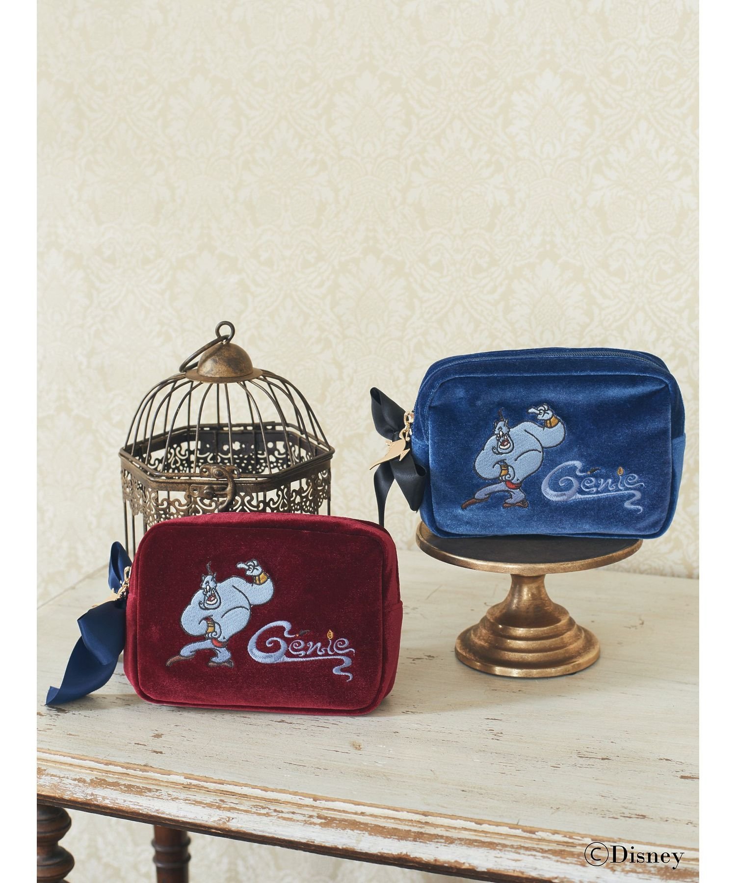 Maison de FLEUR Aladdin/スクエアポーチ メゾン ド フルール 財布・ポーチ・ケース ポーチ ブルー レッド
