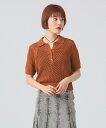 Ray BEAMS メッシュ ニット ポロシャツ ビームス ウイメン トップス ポロシャツ ホワイト ブラウン レッド【送料無料】