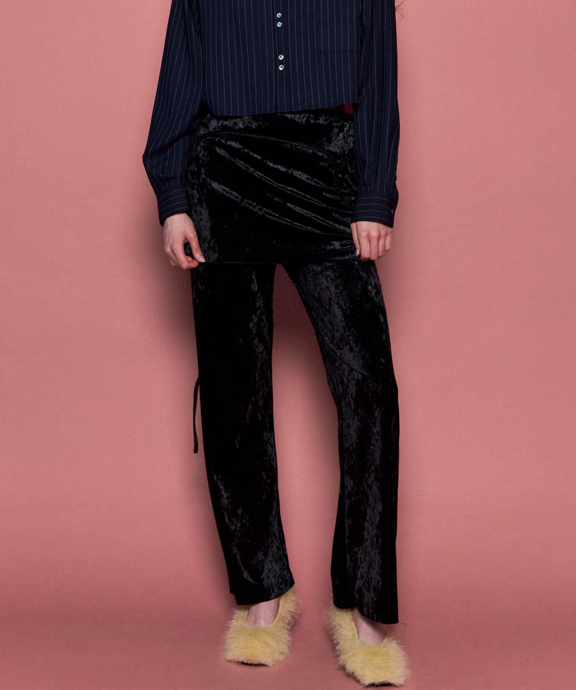 MAISON SPECIAL Multiway Layered Velour Pants メゾンスペシャル パンツ その他のパンツ ピンク ブラック【送料無料】