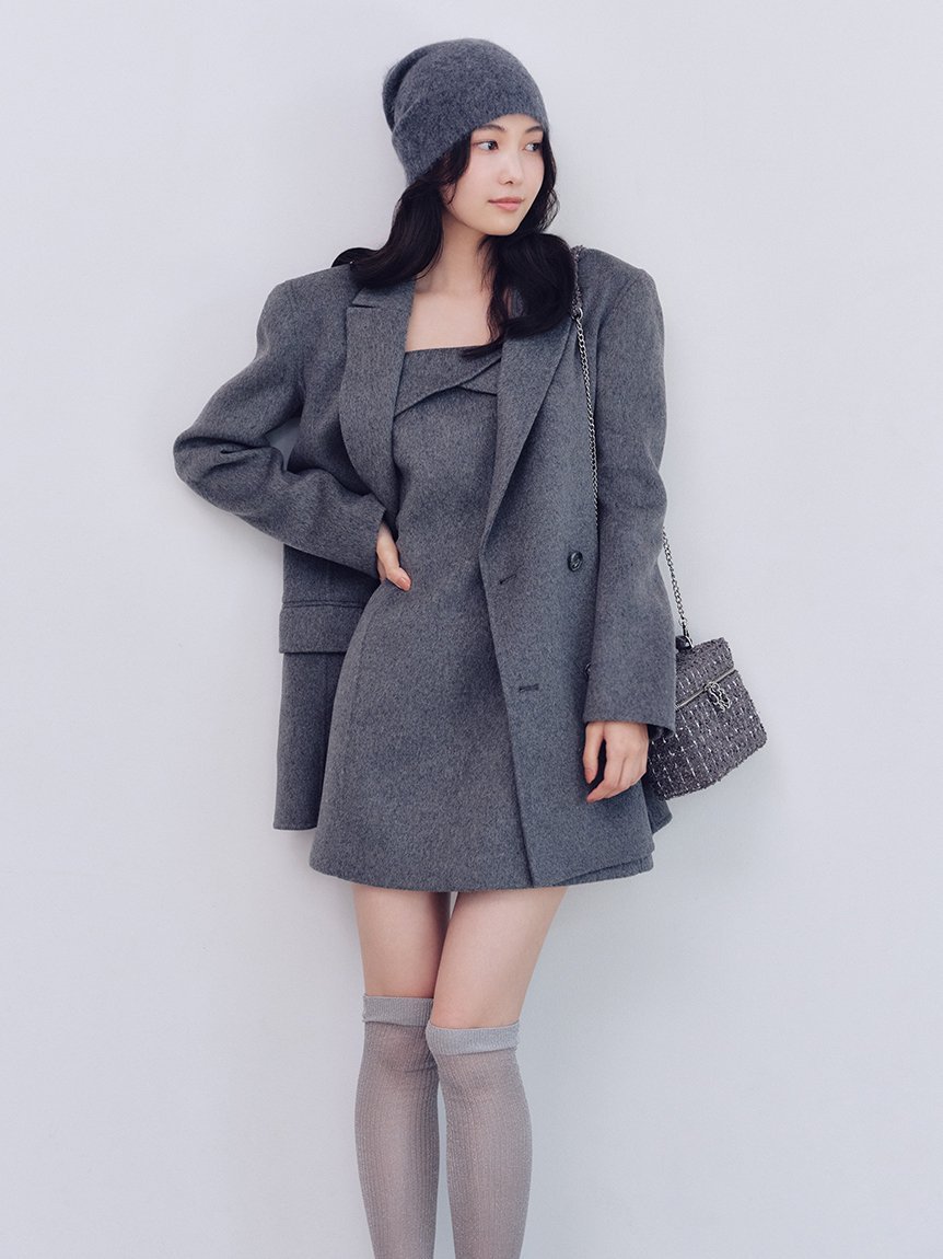 SNIDEL ベアミニワンピース スナイデル ワンピース・ドレス ワンピース ピンク グレー【送料無料】のサムネイル