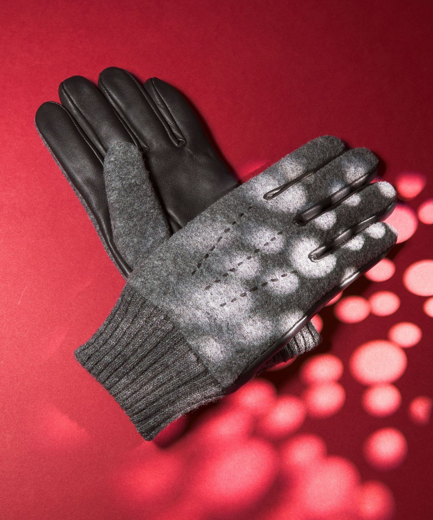 UNITED ARROWS green label relaxing フランネル*ラムレザー グローブ -タッチパネル対応- ユナイテッドアローズ グリーンレーベルリラクシング ファッション雑貨 手袋 ネイビー グレー ブラック【送料無料】