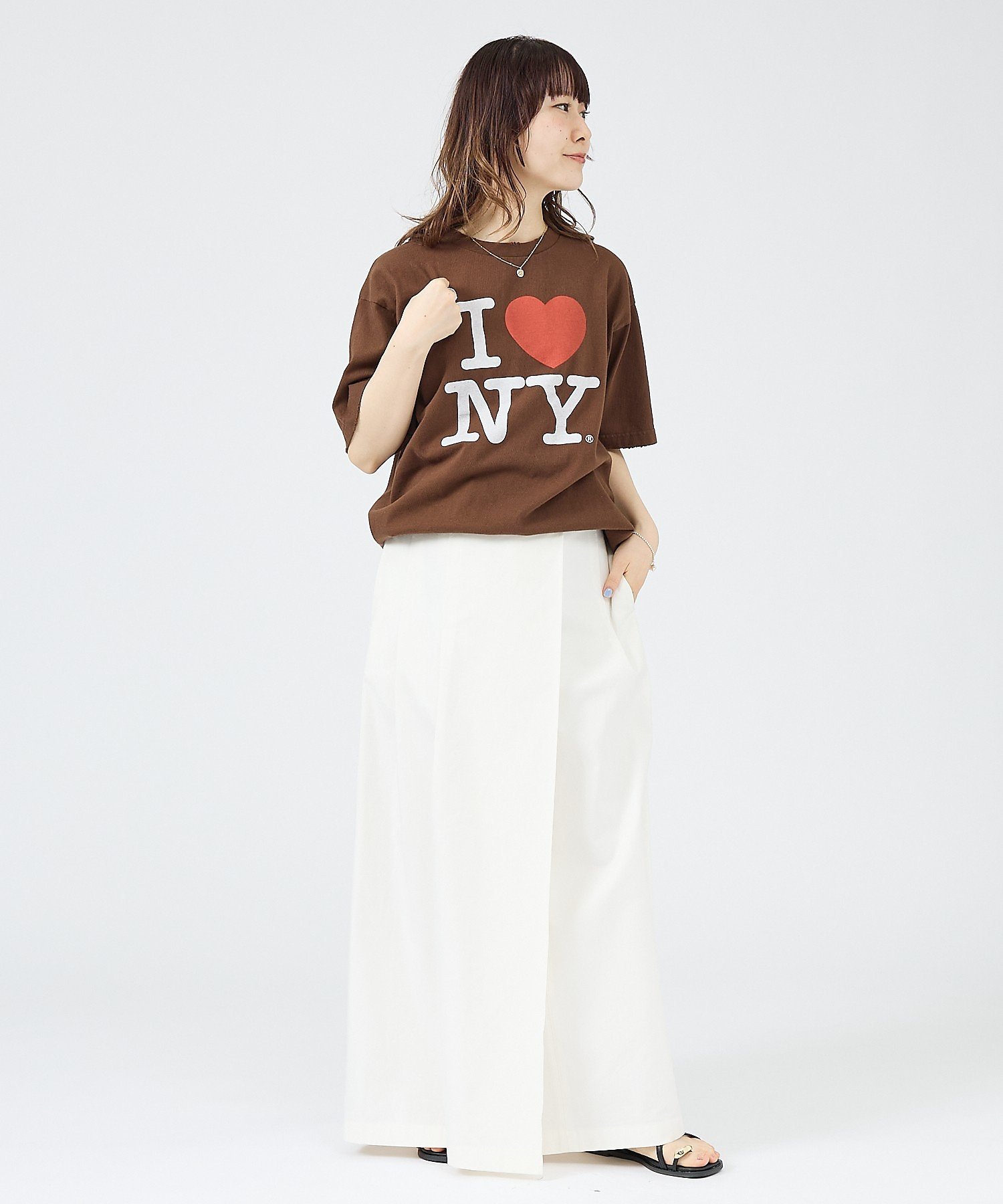 Rouge vif la cle 【JOHNBULL/ジョンブル】I LOVE NY Tシャツ/コットン【WEB限 ルージュ・ヴィフ ラクレ トップス カットソー・Tシャツ ネイビー ブラウン