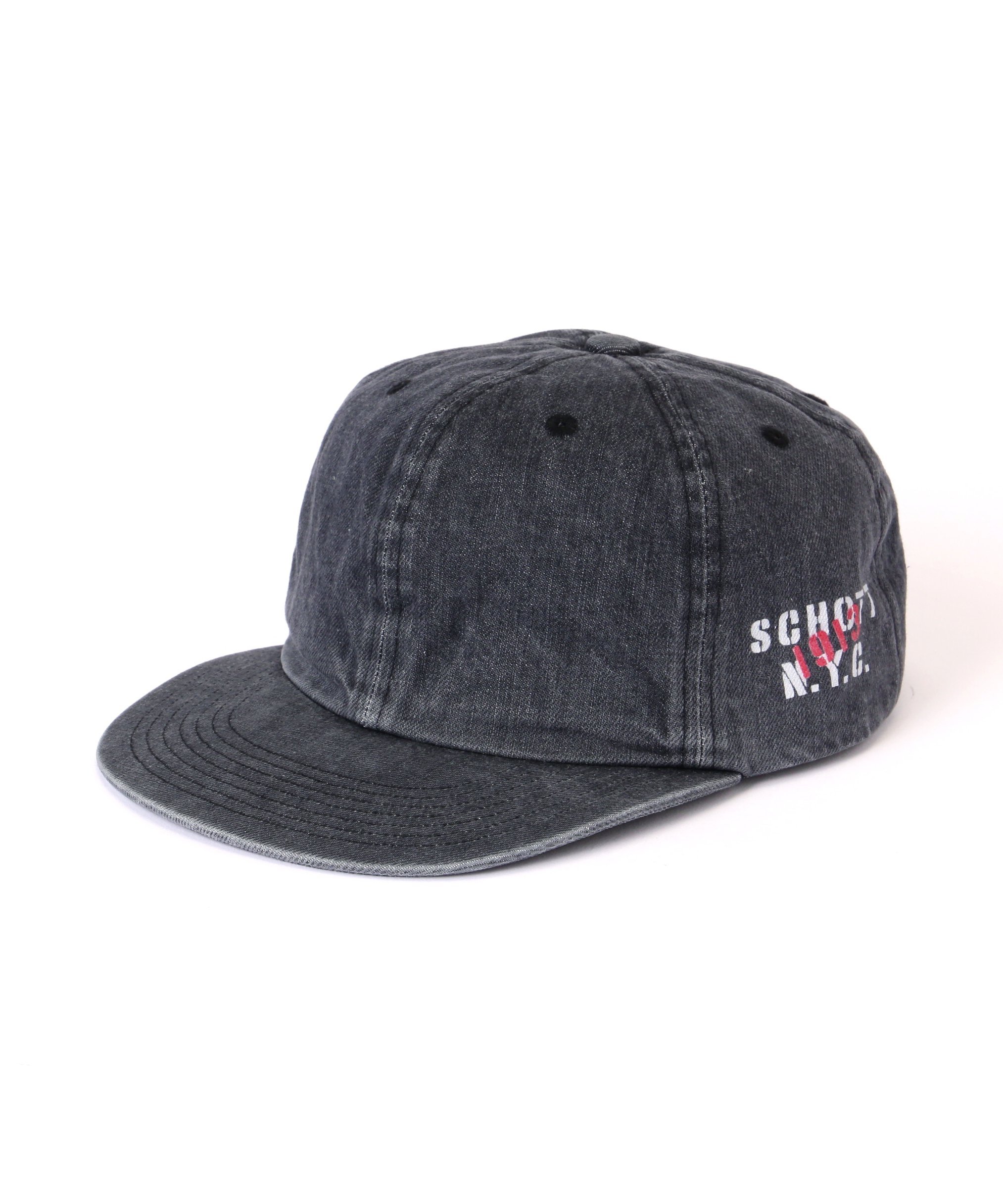 Schott DENIM 6P CAP/デニム 6P キャップ ショット 帽子 その他の帽子 ネイビー ブラック【送料無料】