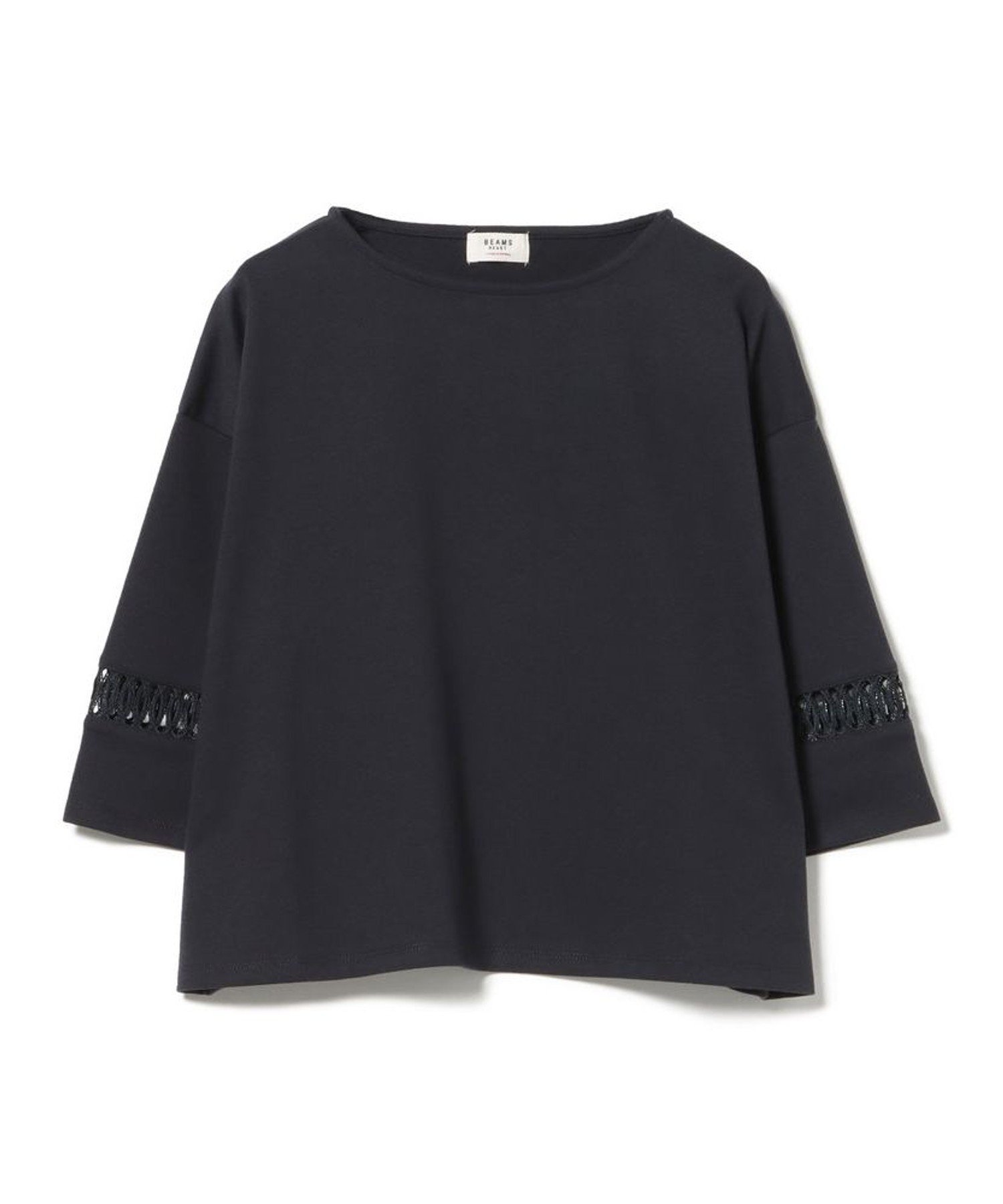 WOMEN 袖 レース プルオーバー ビームス ハート トップス カットソー・Tシャツ ホワイト グレー