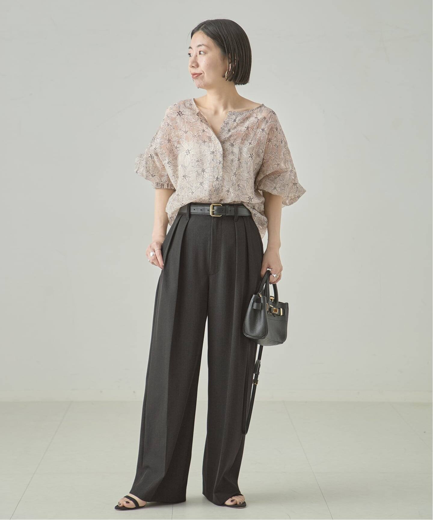 JOURNAL STANDARD L'ESSAGE ヴィスポリギャバパンツ(グレーA・ネイビー) ジャーナルスタンダード レサージュ パンツ スラックス・ドレスパンツ グレー ネイビー
