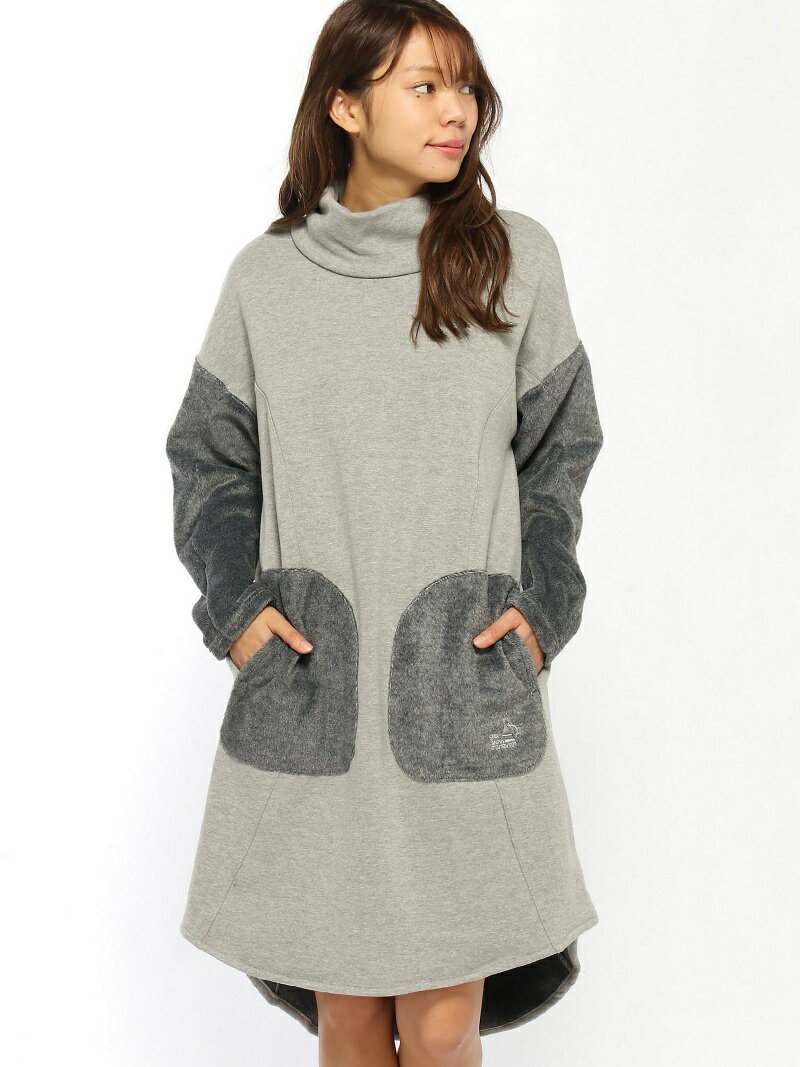 go slow caravan go slow caravan/(W)シャギー タートルネックOP ゴースローキャラバン ワンピース・ドレス その他のワンピース・ドレス ネイビー グレー【送料無料】のサムネイル