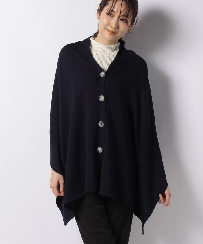 【SALE／66%OFF】Leilian ニットケープ【