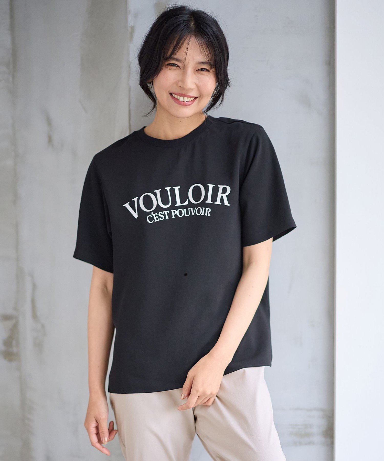 【WEB限定】ジョーゼットロゴ半袖Tシャツ エニィ トップス カットソー・Tシャツ ブルー ブラック ホワイト グレー