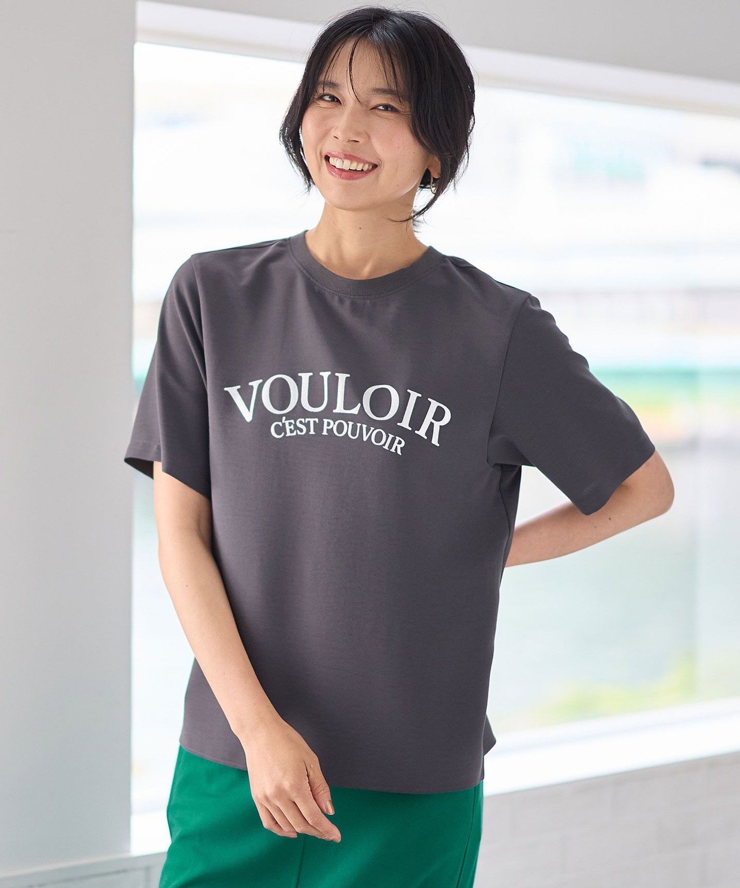 【SALE／30%OFF】ANY 【WEB限定】ジョーゼットロゴ半袖Tシャツ エニィ トップス カットソー・Tシャツ ブルー ブラック ホワイト グレー