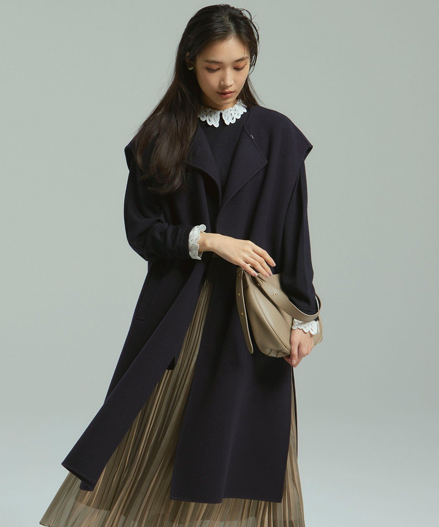 【SALE／40%OFF】23区 L ウールリバー ジレ ニジュウサンク ジャケット・アウター その他のジャケット・アウター ネイビー ベージュ グレー【送料無料】 stylife-14769624 Rakuten Fashion サンプル画像3