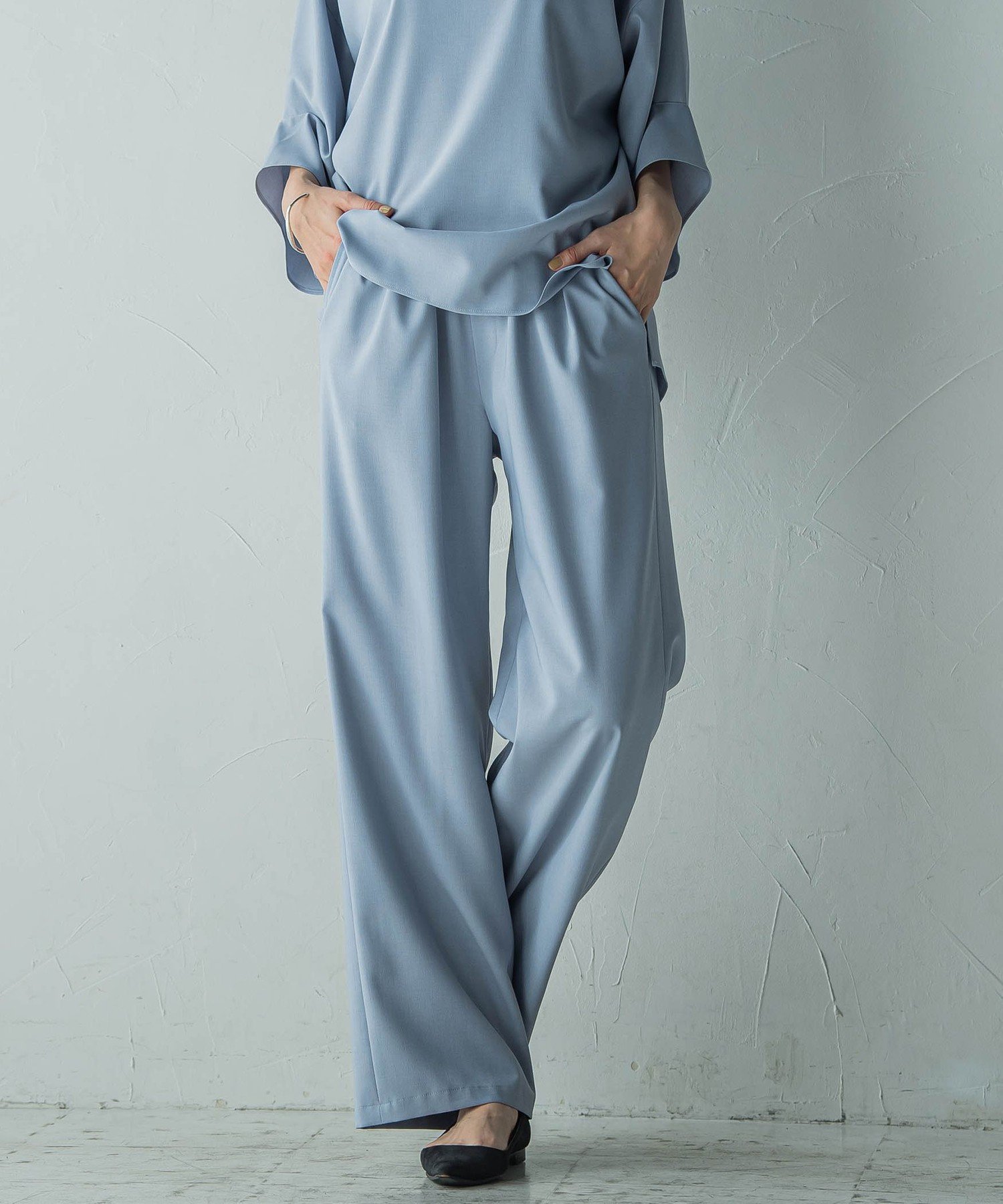 【SALE/50%OFF】MAYSON GREY イージーワイドパンツ≪洗濯機で洗える≫ メイソングレイ パンツ その他のパンツ ネイビー ブルー ベージュ【送料無料】