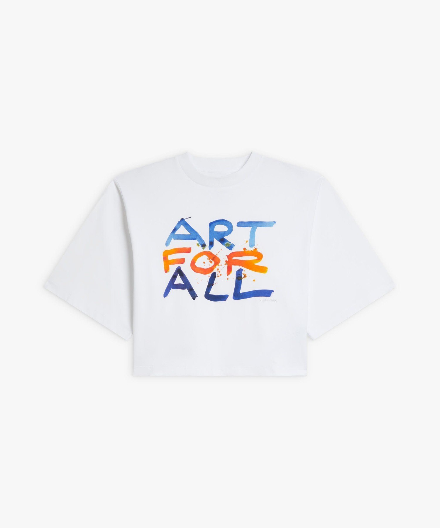 agnes b. FEMME コットン プリント 五分袖 アーティスト Tシャツ 