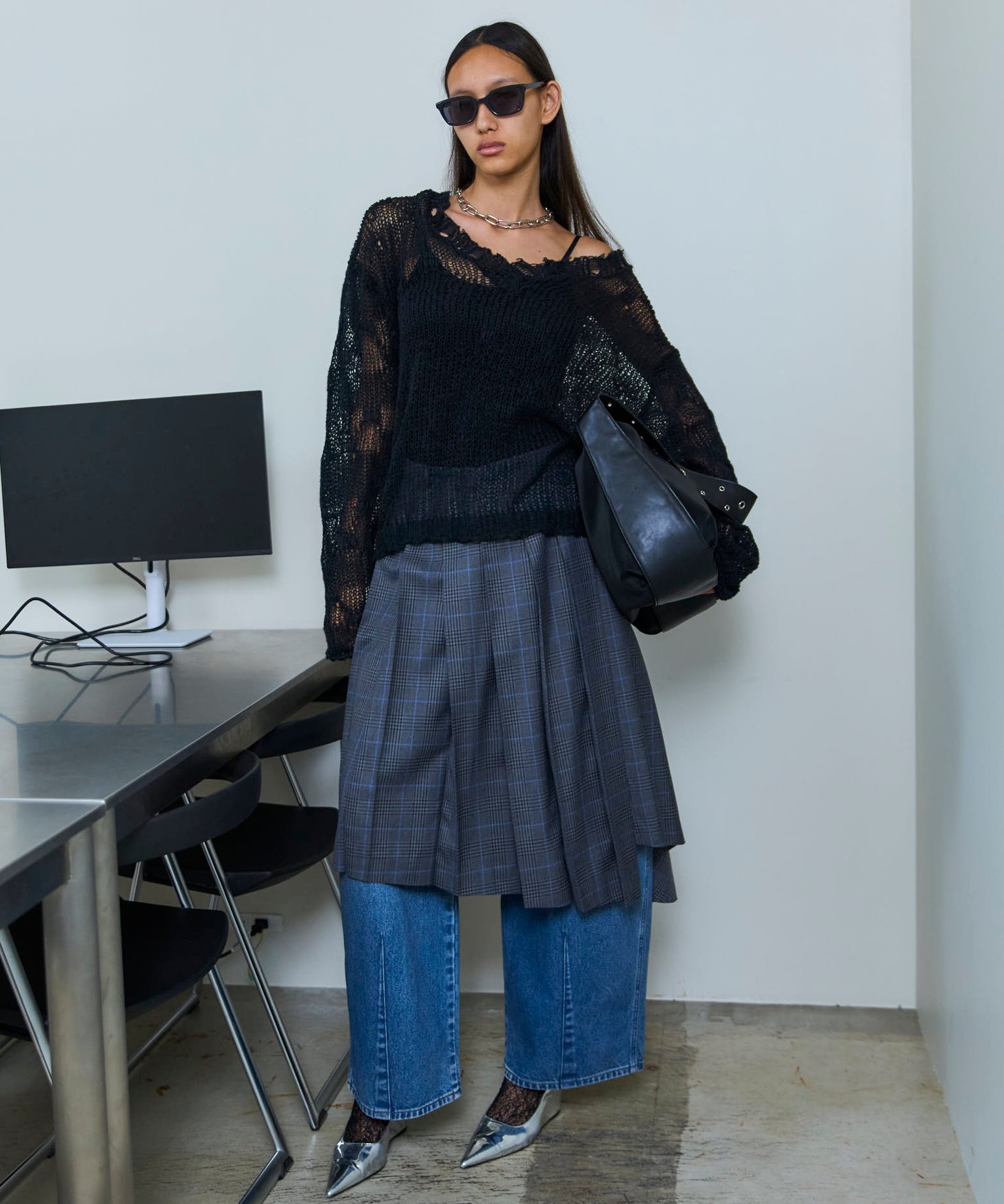 MAISON SPECIAL Multiway Layered Pleated Skirt Pants メゾンスペシャル パンツ スラックス・ドレスパンツ グレー ブラック