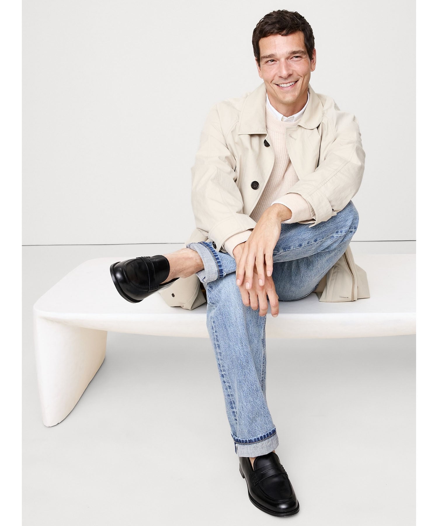 BANANA REPUBLIC (M)レザー ペニーローファー バナナ・リパブリック シューズ・靴 ローファー ブラック【送料無料】