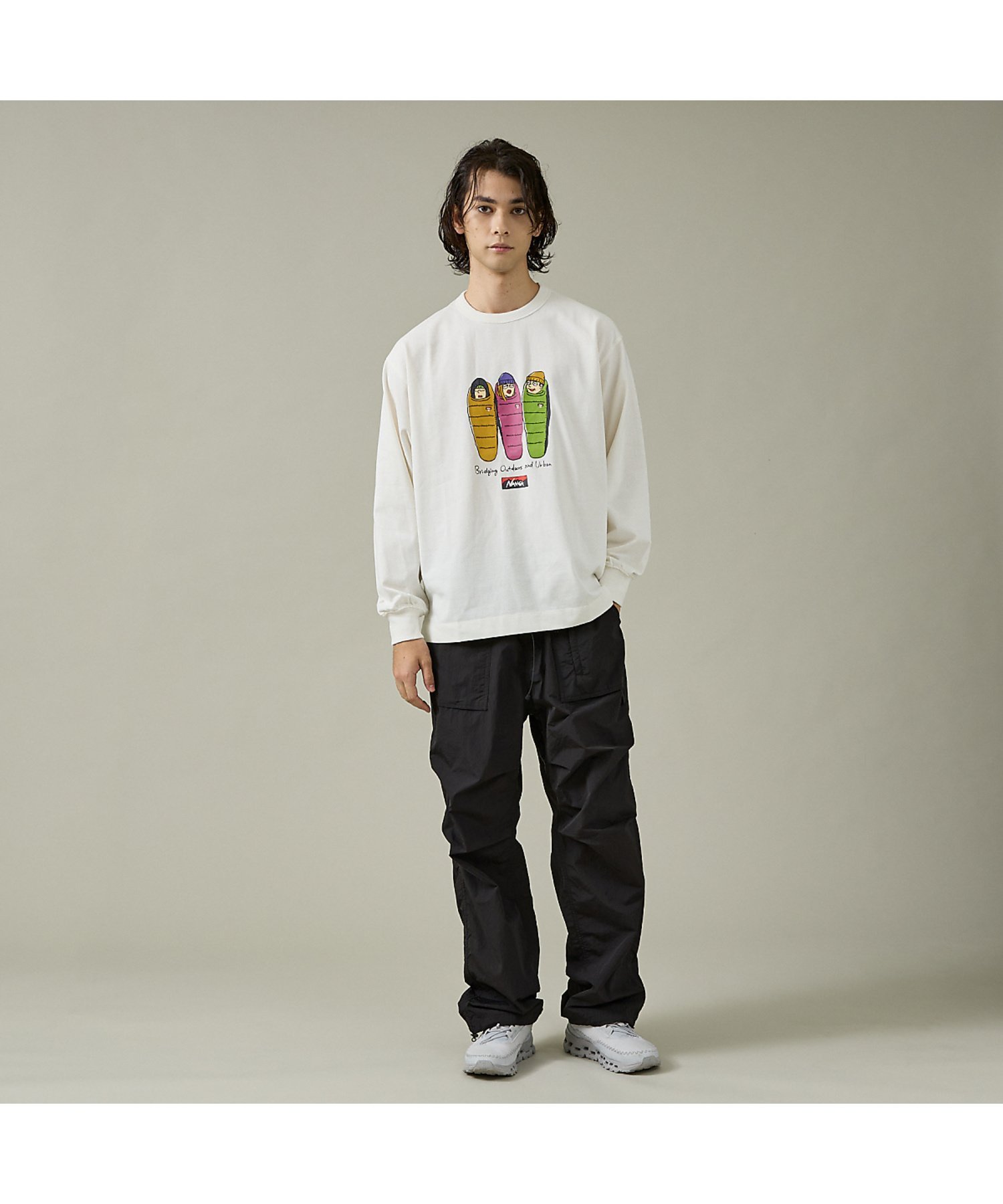 ABAHOUSE LASTWORD 【NANGA / ナンガ】ECO HYBRID L/S TEE/ロングTシャツ/ アバハウス トップス カットソー・Tシャツ ブラック ホワイト【送料無料】
